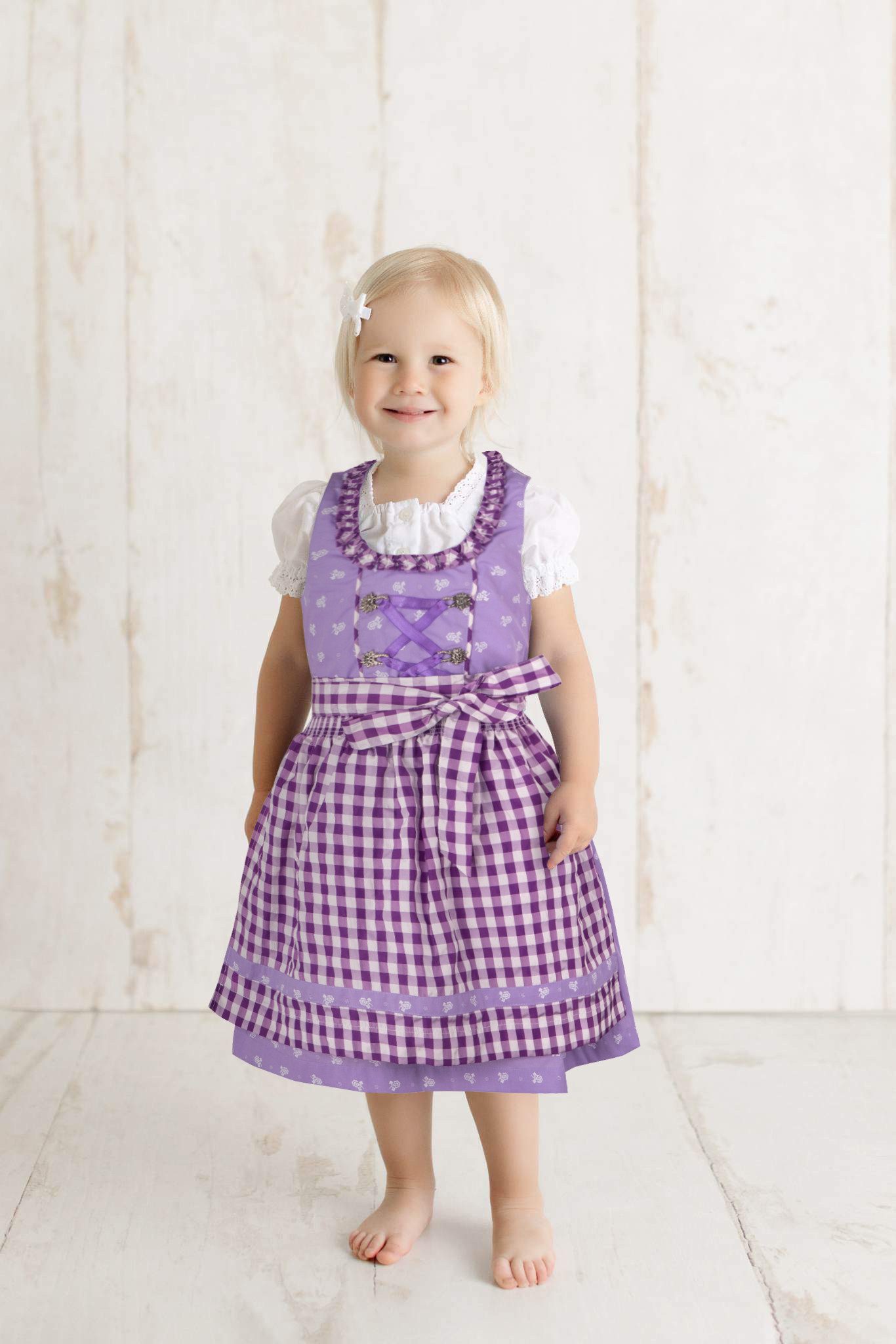 Ramona Lippert Dirndl Chrissi lila Kinderdirndl mit Bluse Mädchen