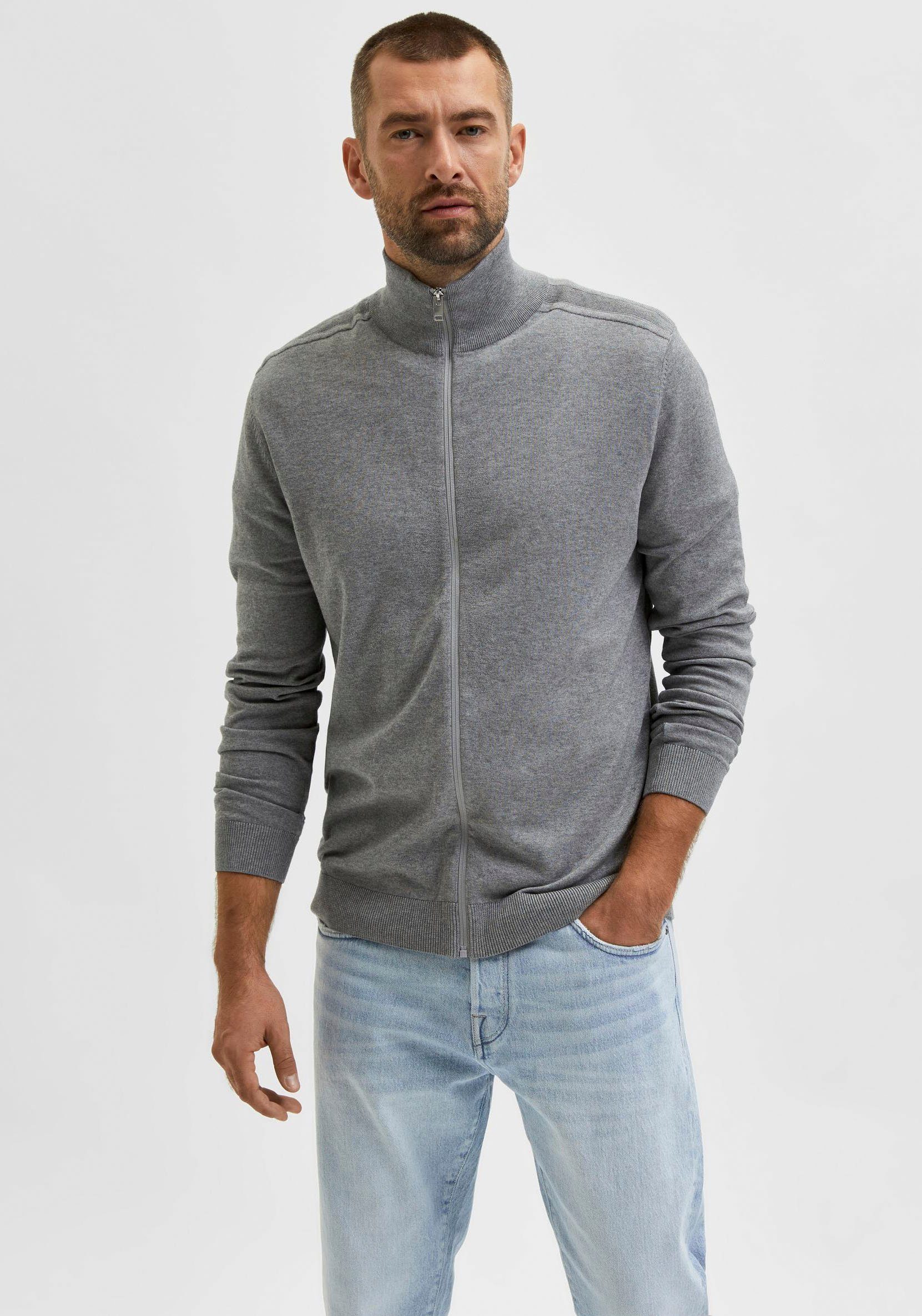 Selected Strickjacke SLHBERG FULL ZIP CARDIGAN NOOS günstig online kaufen