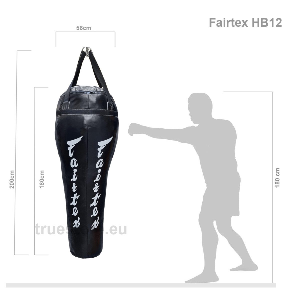 Fairtex Boxsack HB12 Angle Bag (Packung, 1-tlg), 160cm Lang, 50cm Durchmsser