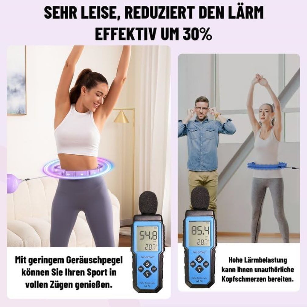 Vivitar Hula-Hoop-Reifen mit Bunten LED-Lichteffekten und Gewicht Kugel, 18 abnehmbaren Teile (Verstellbare Größe von 72cm bis 121cm Taillenumfang, Stabiler & Leiser Hoola Hoop, Bunte Lichteffekte und Wiederaufladbarkeit, Massagenoppen für entspannendes Hula Hoop Erlebnis, Mit Lichteffekten von LEDs Farbveränderung nach Drehgeschwindigkeit, Überlegene Batterielaufzeit, 18-tlg), Perfekt für effektiven Gewichtsverlust und Spaß beim Training