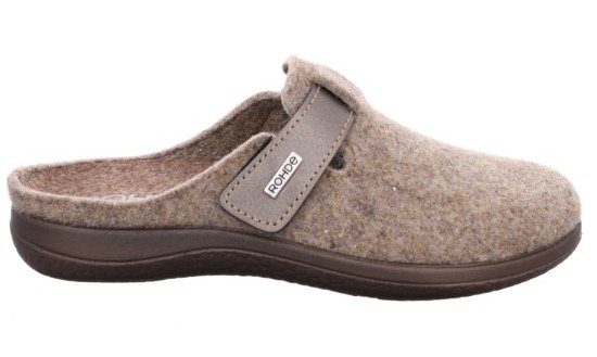 Rohde Bari Pantoffel Hausschuh, Clog mit Klettverschluss-Riemchen