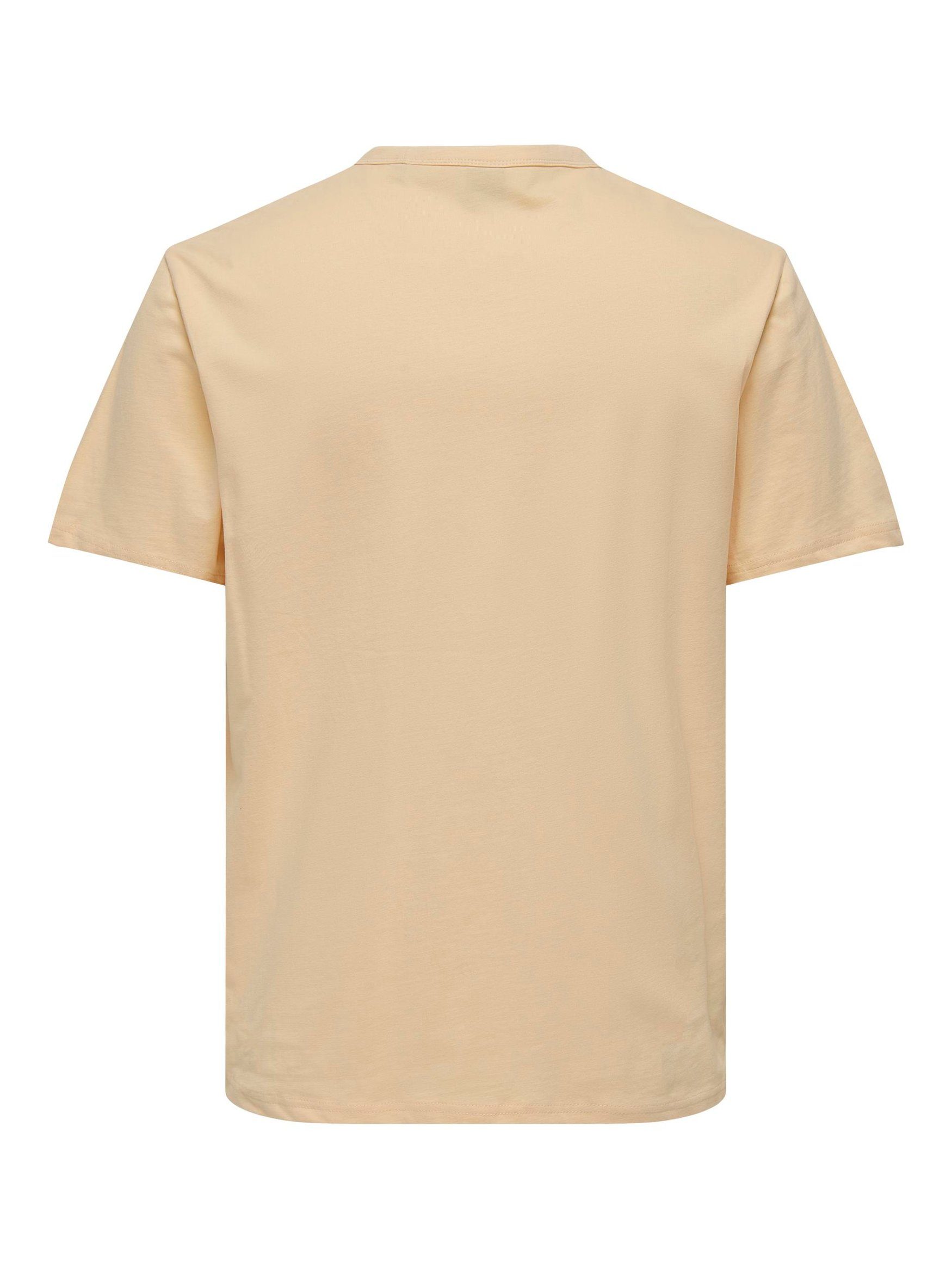ONLY & SONS T-Shirt Kurzarm 6806 in Basic Gelb (1-tlg) ONSSMART T-Shirt Shirt Weiches Rundhals
