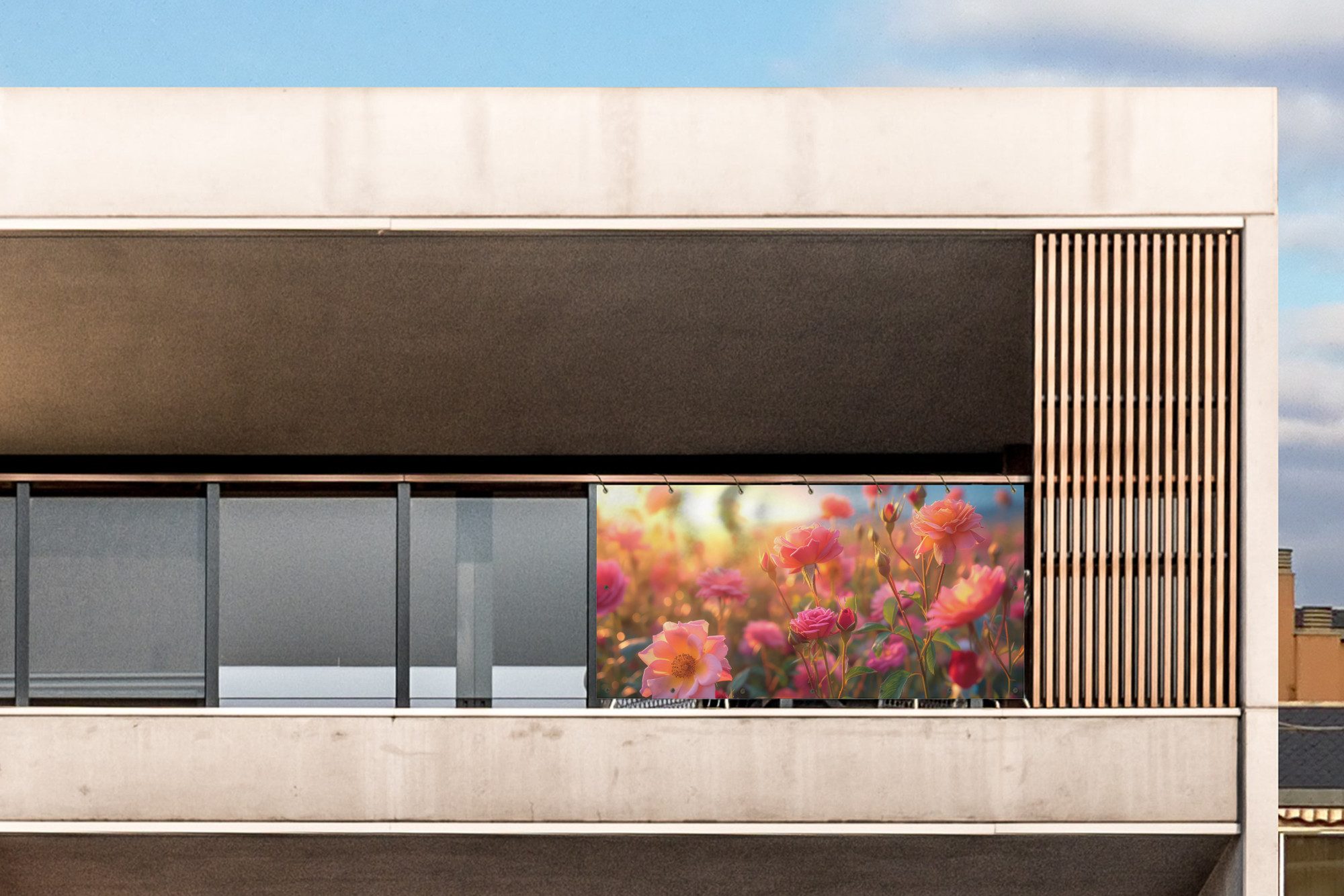 MuchoWow Balkonsichtschutz Blumen - Rosen - günstig online kaufen