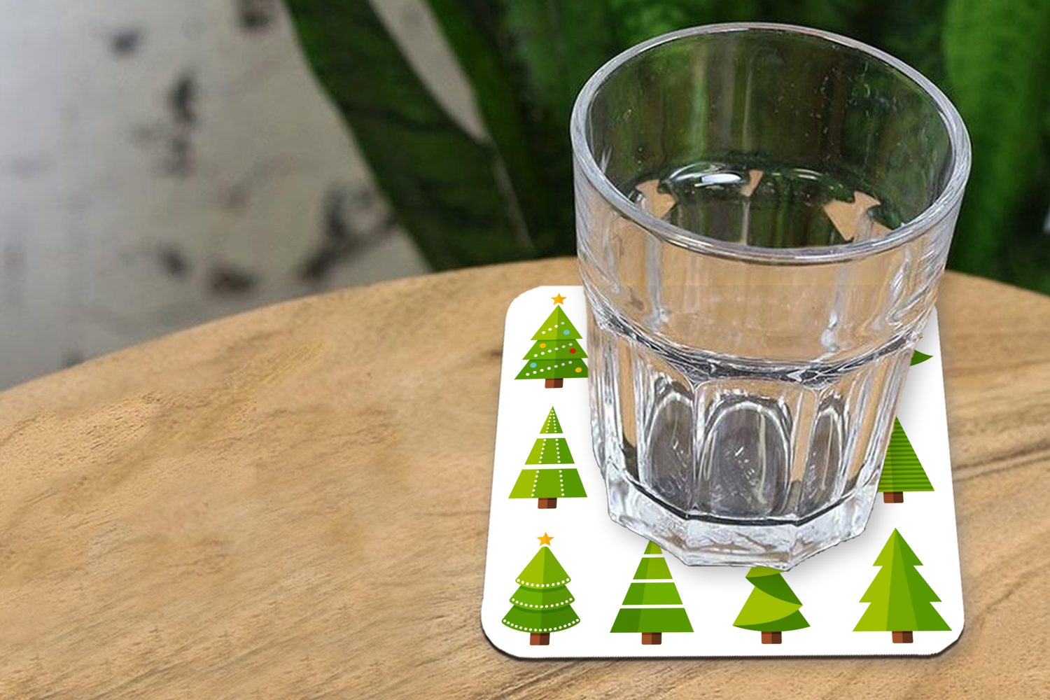 MuchoWow Glasuntersetzer Weihnachtsbaum, Tischuntersetzer, Glasuntersetzer, Korkuntersetzer, Untersetzer, - Tasse Zubehör 6-tlg., Muster für Gläser