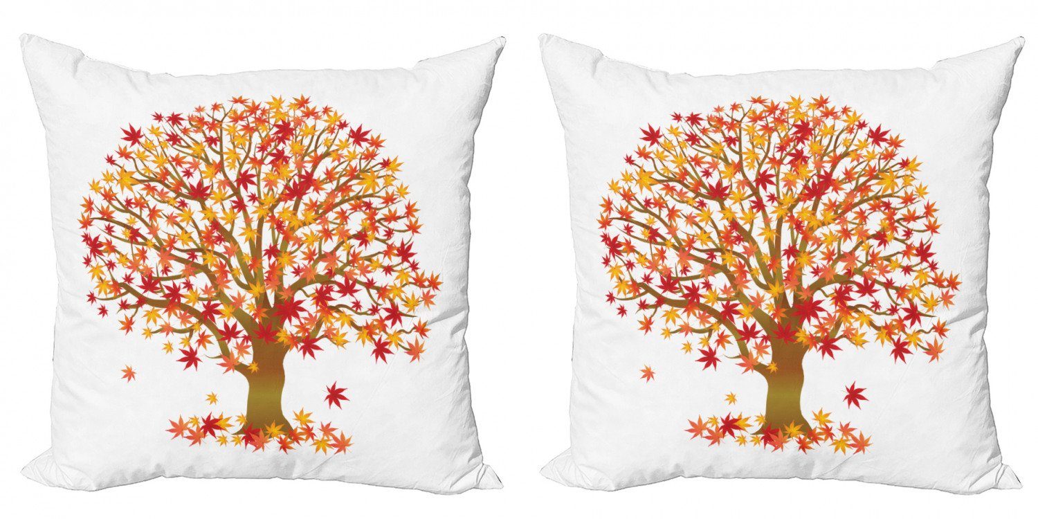 Kissenbezüge Modern Herbst (2 Stück), MaplevLeaves Accent Abakuhaus Doppelseitiger Digitaldruck, Herbstsaison