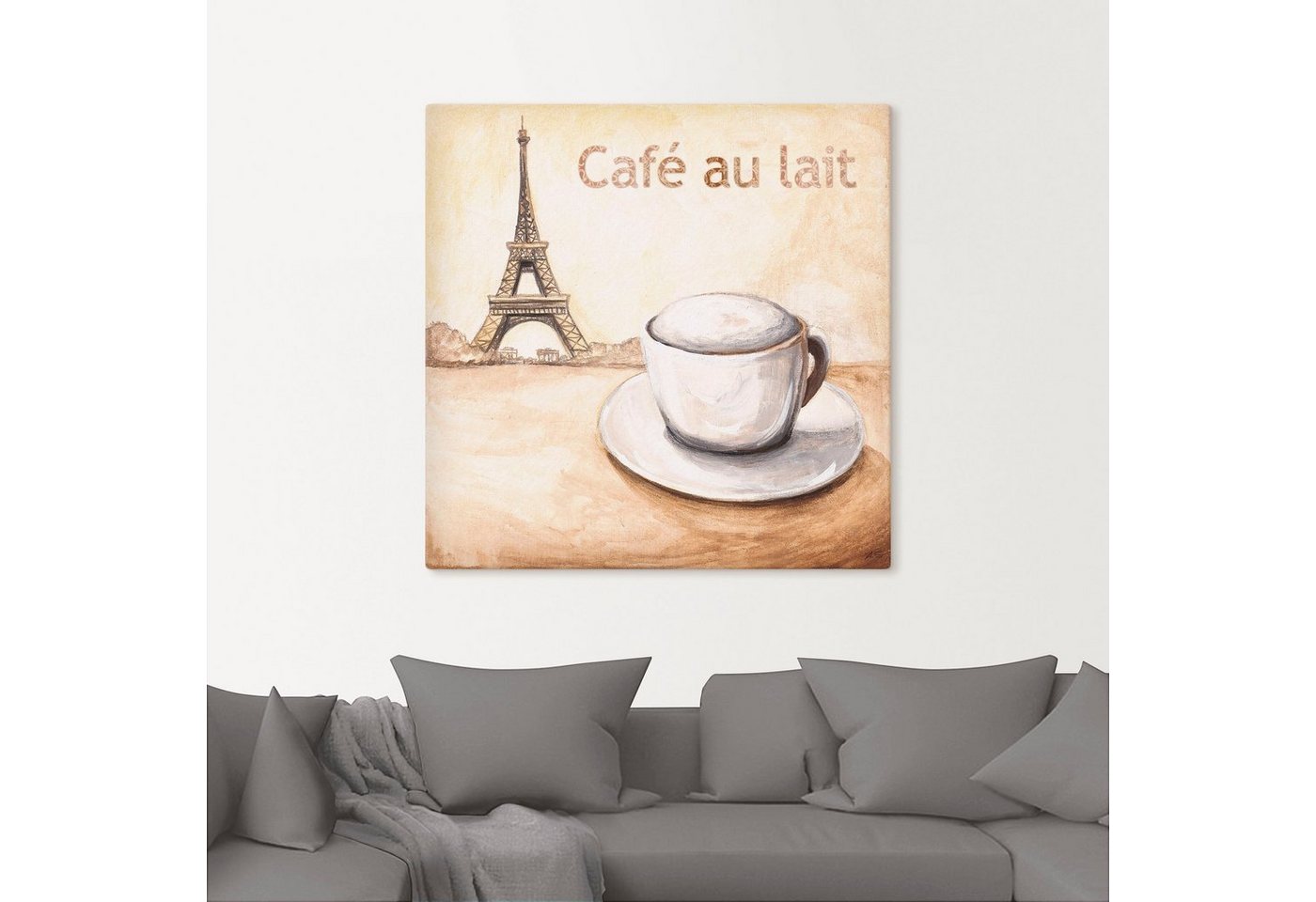 Artland Wandbild »Café au lait in Paris«, Kaffee Bilder (1 Stück), in vielen Größen & Produktarten - Alubild / Outdoorbild für den Außenbereich, Leinwandbild, Poster, Wandaufkleber / Wandtattoo auch für Badezimmer geeignet-kaufen
