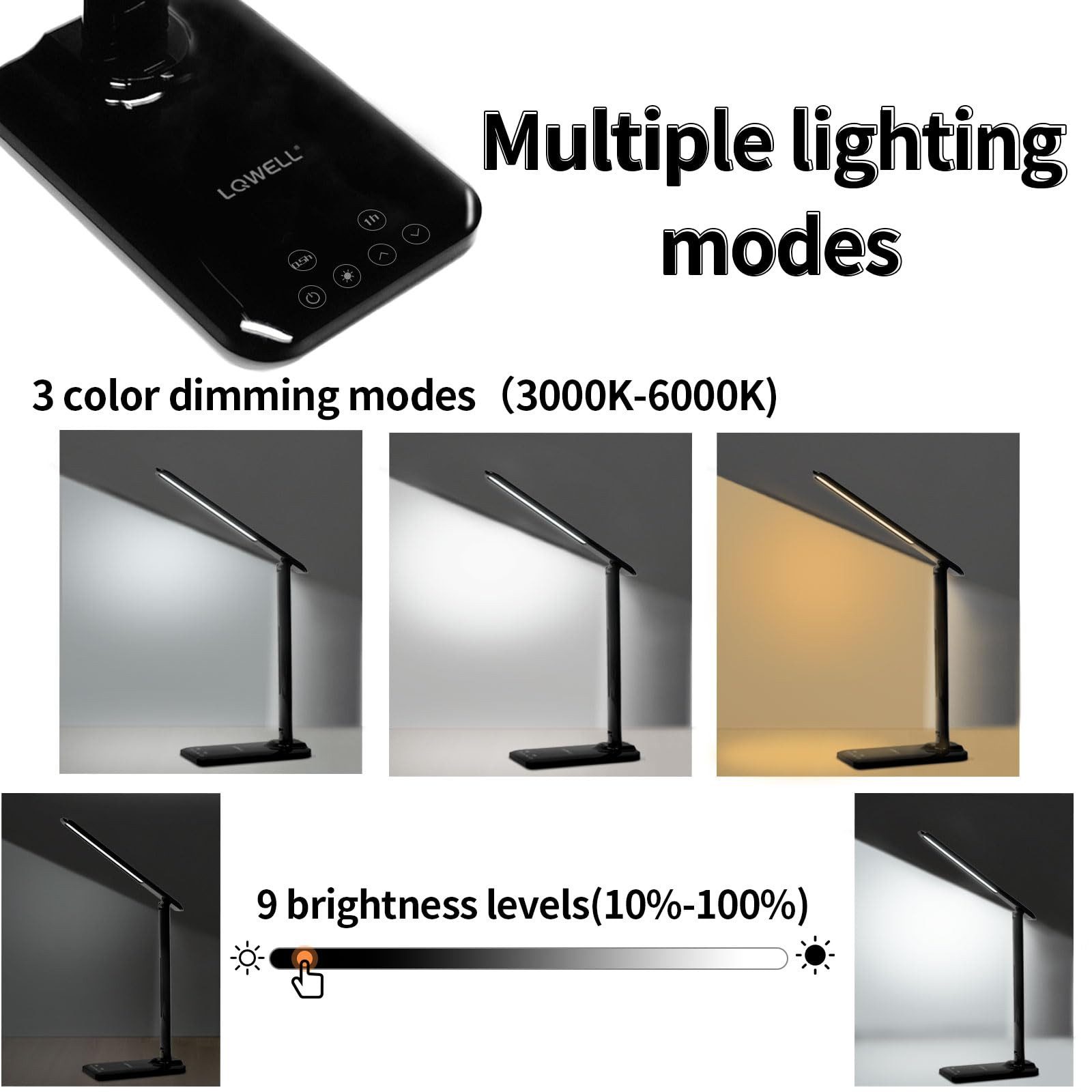 LQWELL Schreibtischlampe Schreibtischlampe LED, LED wechselbar, günstig online kaufen