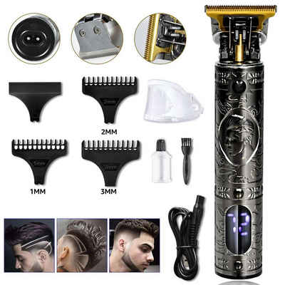 MCURO Haarschneider Haarschneidemaschine Barttrimmer, LED Displays 4 in 1 Elektrischer Haartrimmer, Kabelloser Bartschneider, Professioneller Haarschneidemaschine männer Haartrimmer