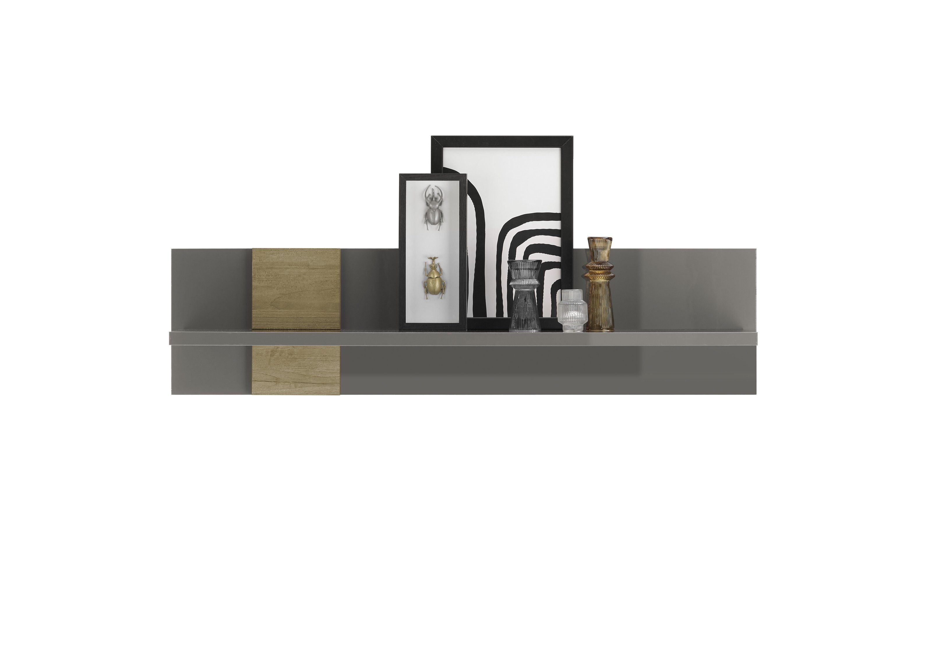 dunkelgrau aus Wandregal POSITANO, B/H/T: in cm, möbelando 100x25x27 Holzwerkstoff,holzwerkstoff