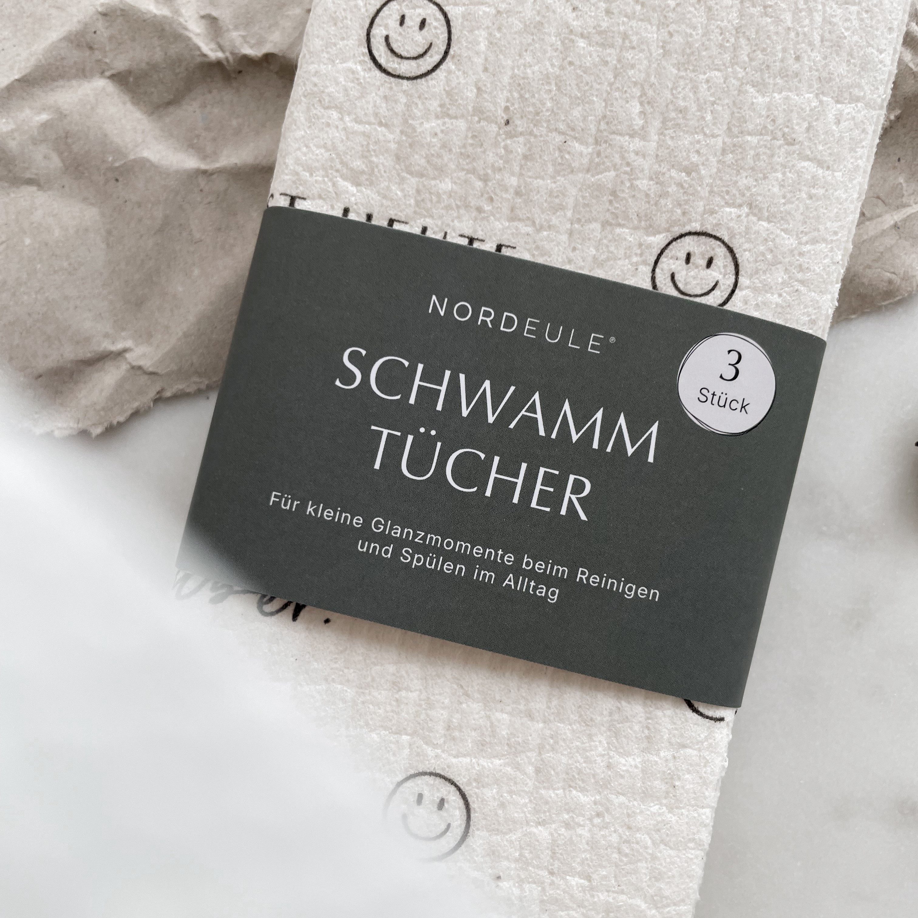 NORDEULE "Du darfst heute Pause machen" in Schwarz-Weiß Reinigungstuch (70% Holz-Zellulose, 30% Baumwolle, Set, 9-tlg., ideal für Glanzmomente im Alltag oder als Geschenk)
