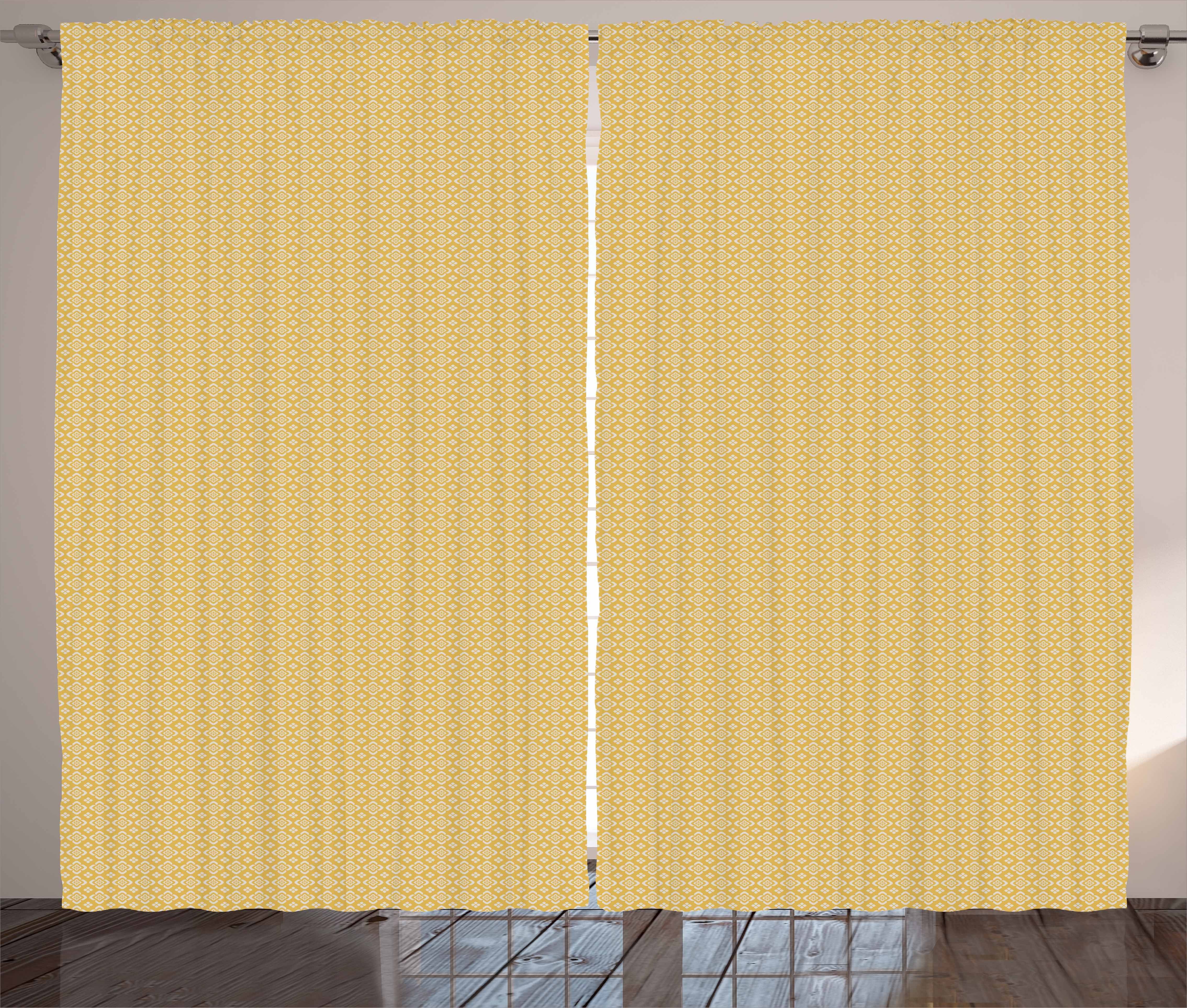 Gardine Schlafzimmer Kräuselband Vorhang mit Schlaufen und Haken, Abakuhaus, Weinlese-Gelb Botanik Antike Motiv