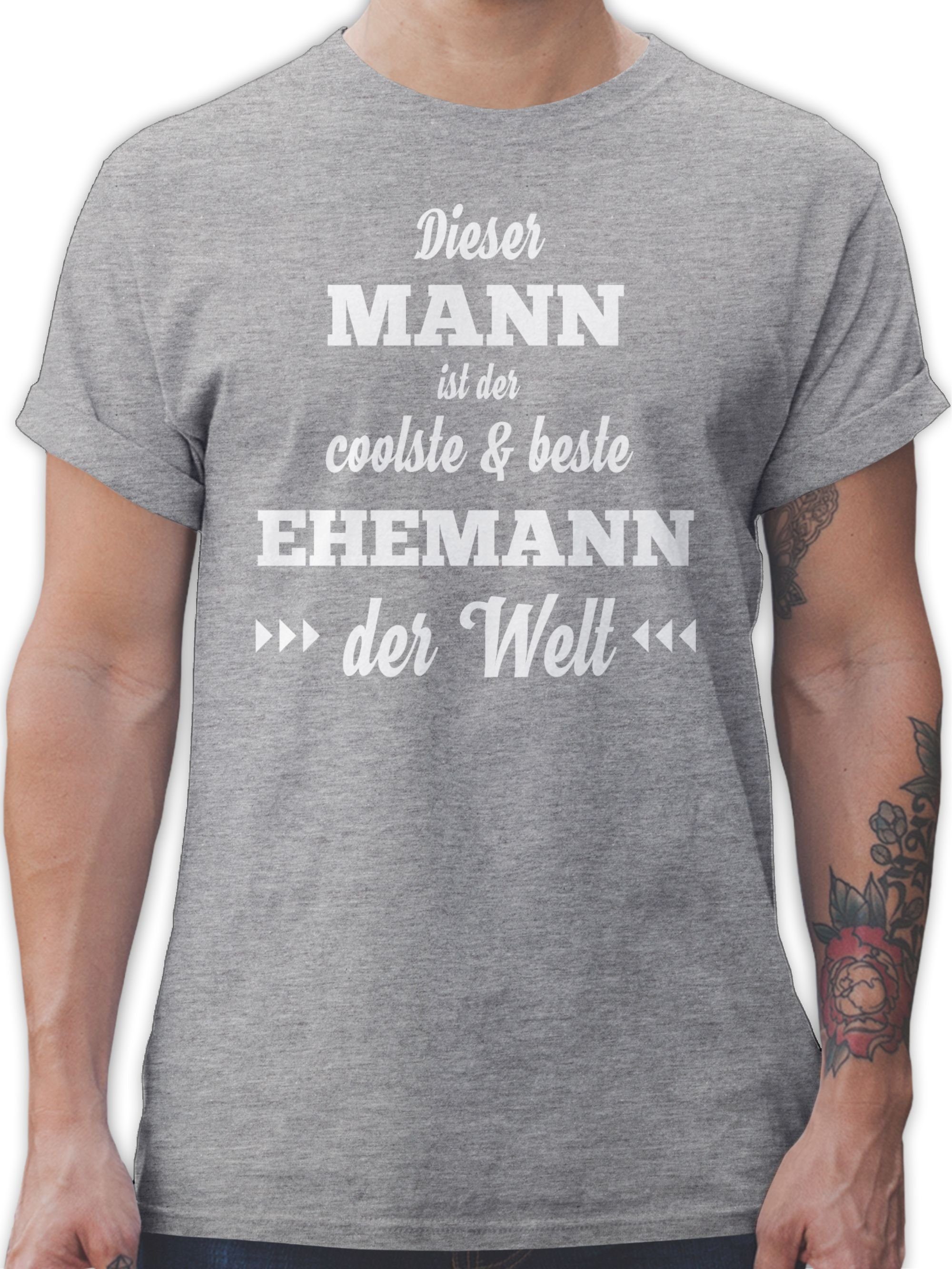 Shirtracer T-Shirt Dieser Mann ist der Ehemann Männer Grau und meliert 2 Herren Geschenke coolste & beste