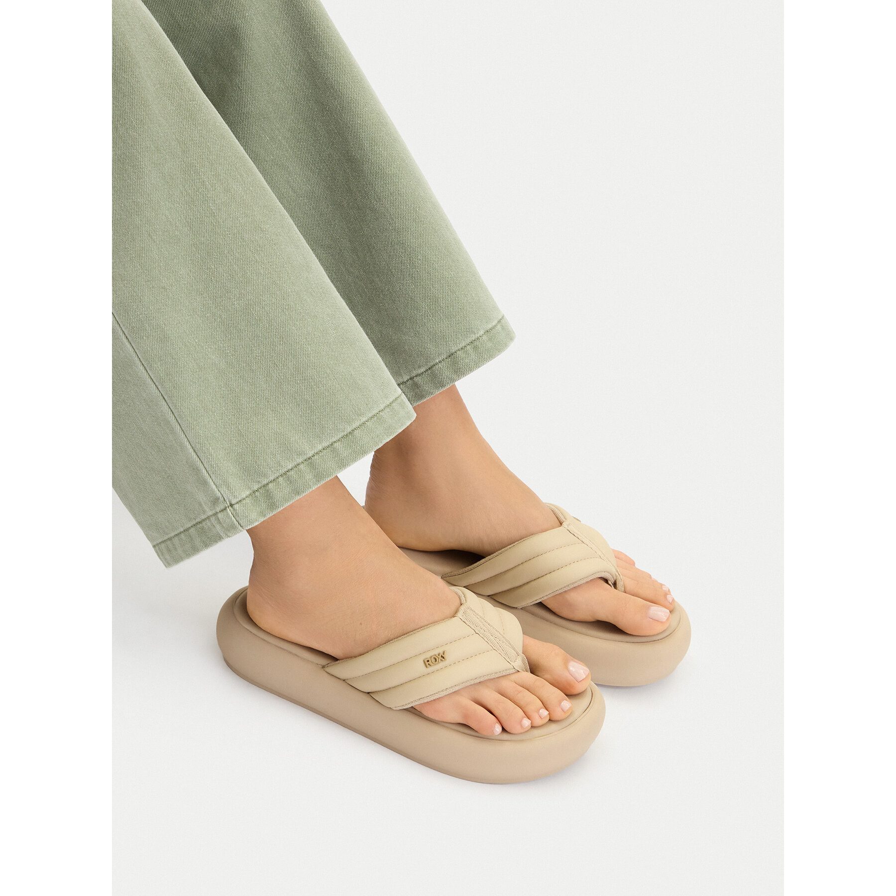 Roxy Roxy Damen-Flip-Flops Beige Badepantolette
