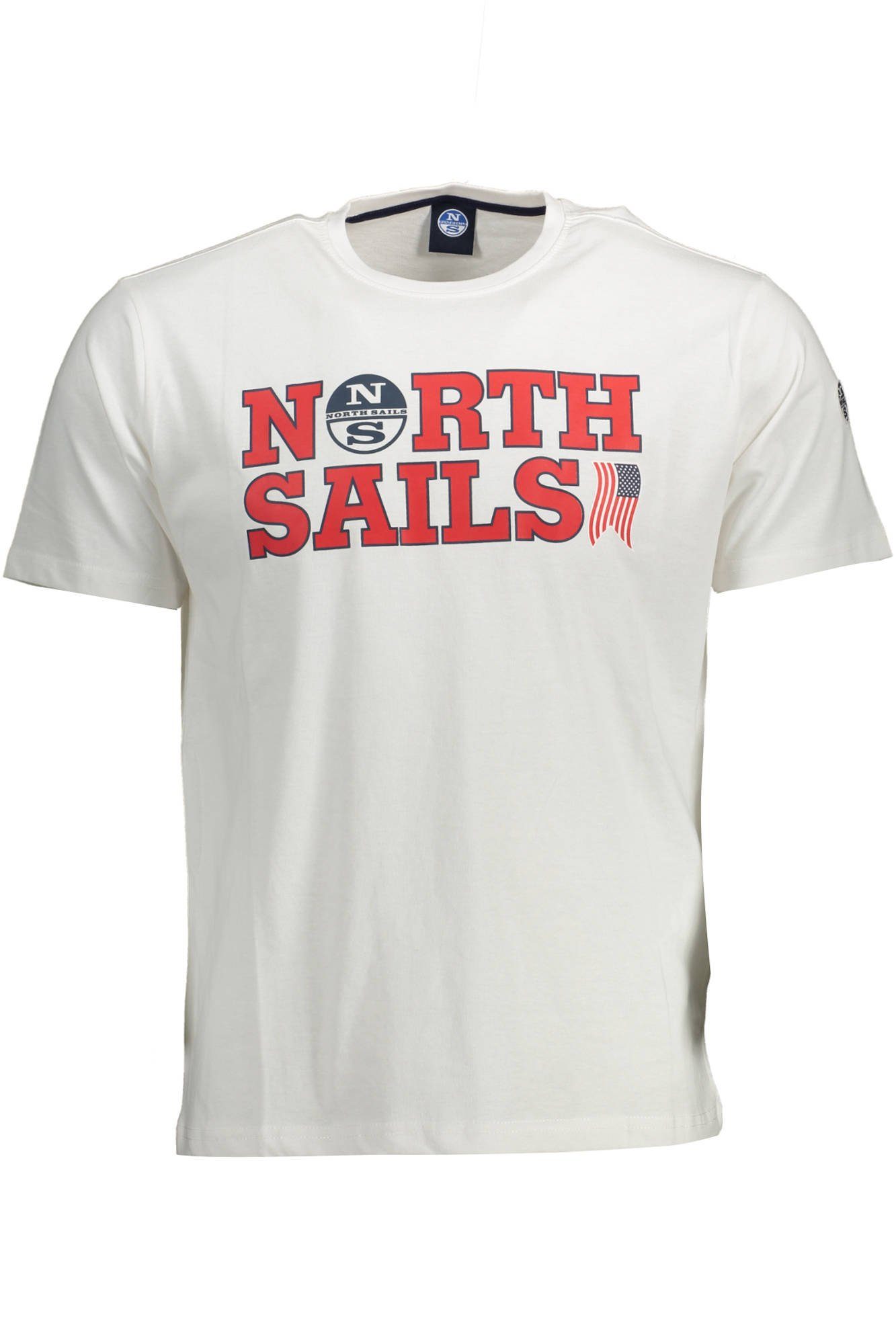 North Sails Rundhalsshirt kurzarm Herren Sweatshirt (0101) mit Rundhalsausschnitt, weiß North T-Shirt Sails