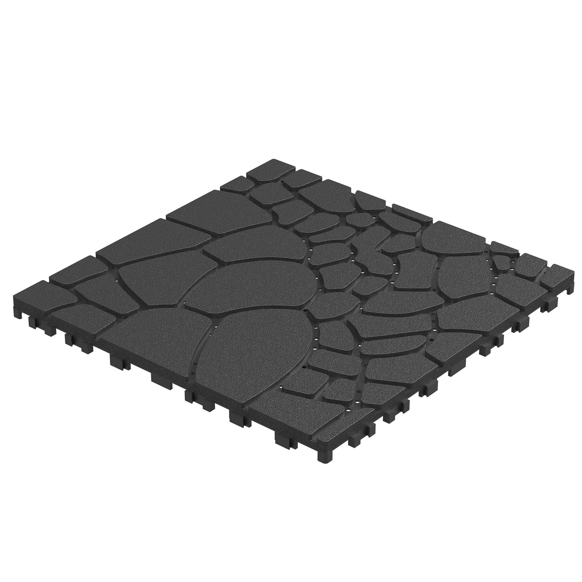 FELIXLEO Terrassendielen Terrassenfliesen 30x30 cm Steinoptik 44er Set Dunkelgrau, (1-St)