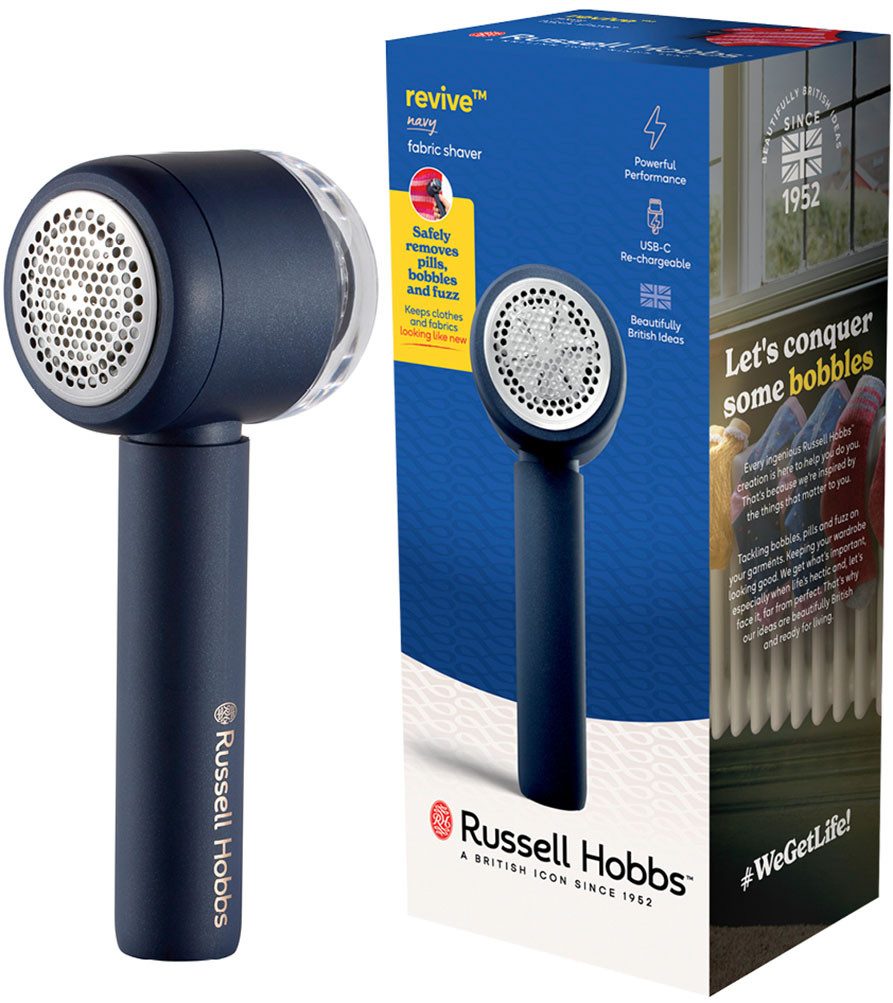 RUSSELL HOBBS Fusselrasierer 27660-56, elektrisch, aufladbar inklusive Holzreinigungsbürste & USB-C Ladekabel