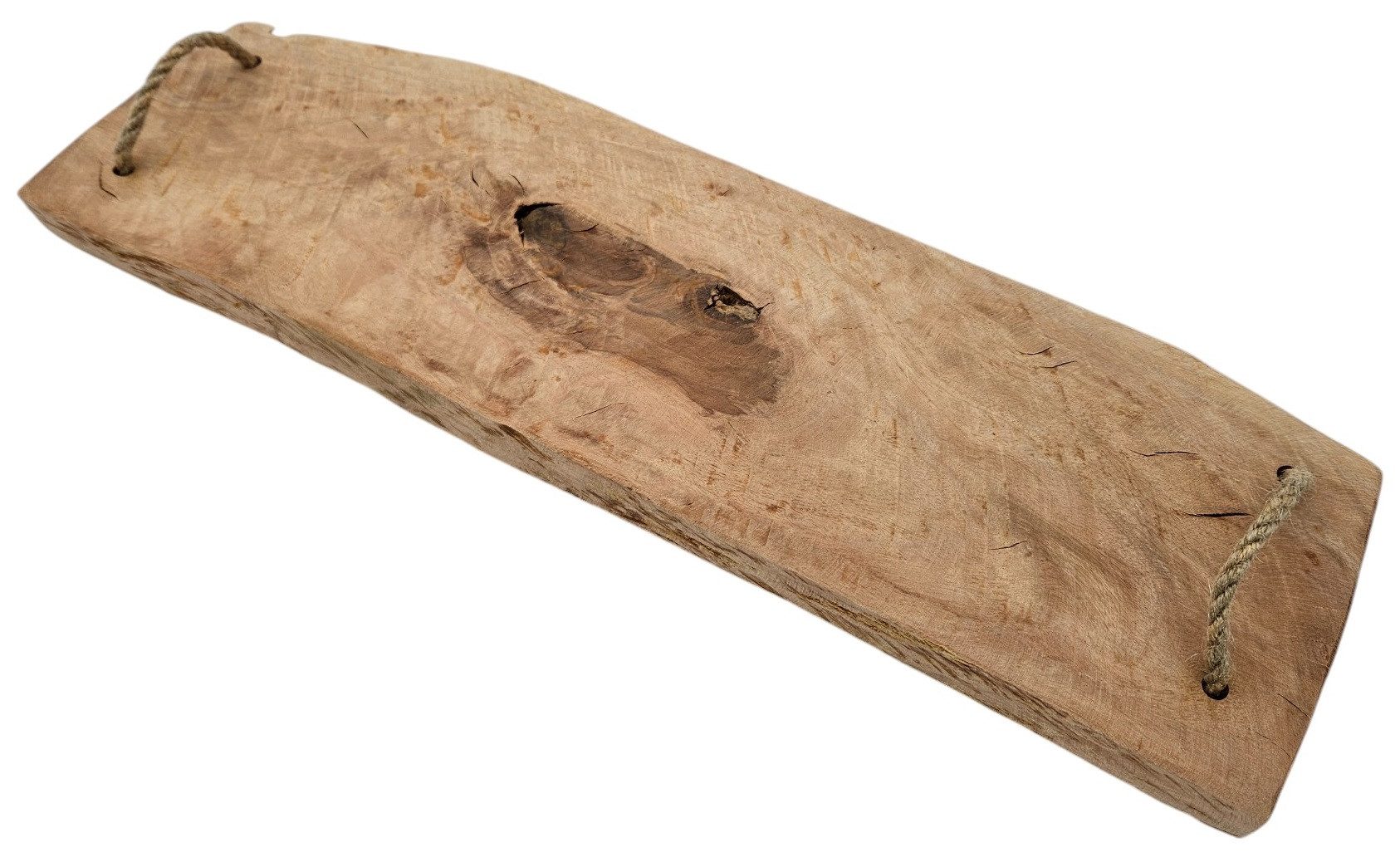 Meinposten Dekotablett Serviertablett Holz Servierbrett Anrichteplatte Platte Tablett braun (1 St), mit Kordel Griffe