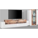 INOSIGN Wohnwand Coro, Anbauwand, Medienwand, (Set, 2-St), Lowboard 4 Fächer, Breite 200cm und Vitrine 3 Türen, Breite 80cm