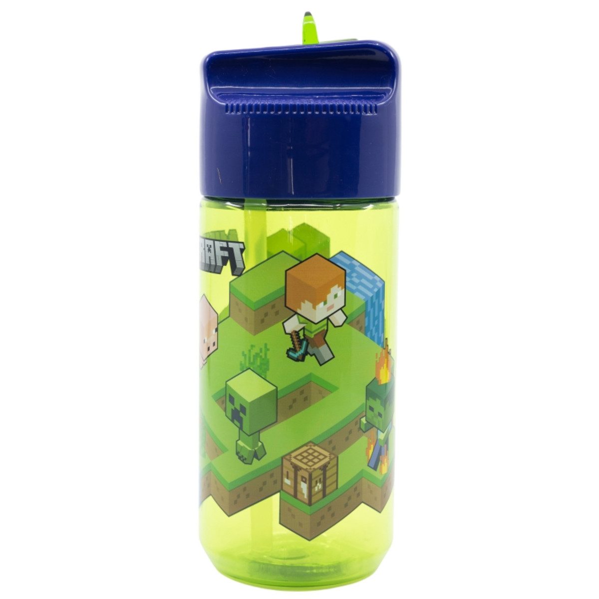 Storline Trinkflasche Minecraft 430 ml mit Klappdeckel für Kinder und Fans