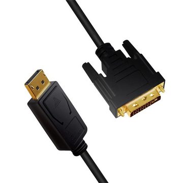 LogiLink CV0131 DisplayPort-Kabel Video-Kabel, (200 cm), DP Stecker auf DVI 24+1pin Stecker, schwarz
