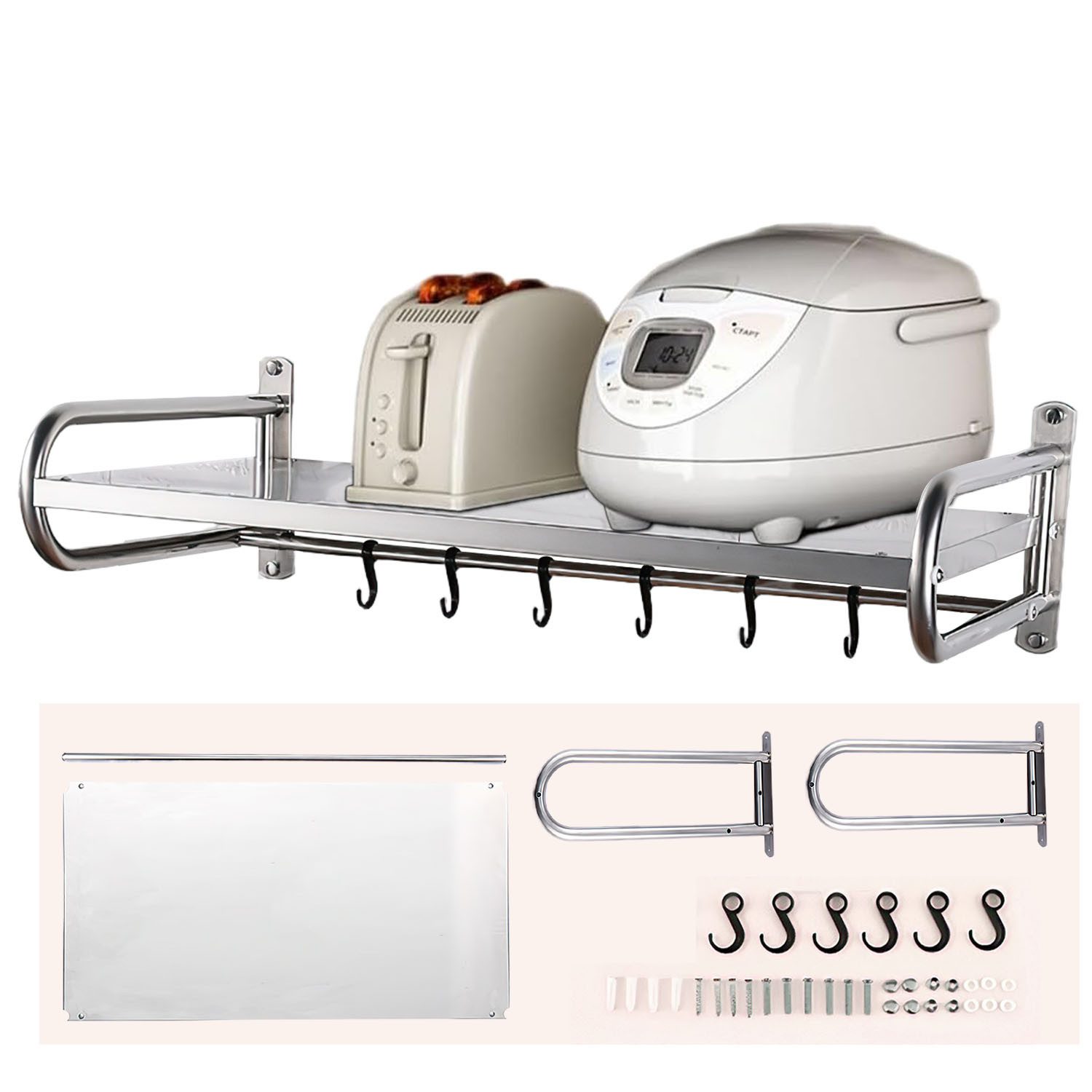 HEYHIPPO Wandregal Wandmontierte Mikrowellenhalterung aus Edelstahl für die günstig online kaufen