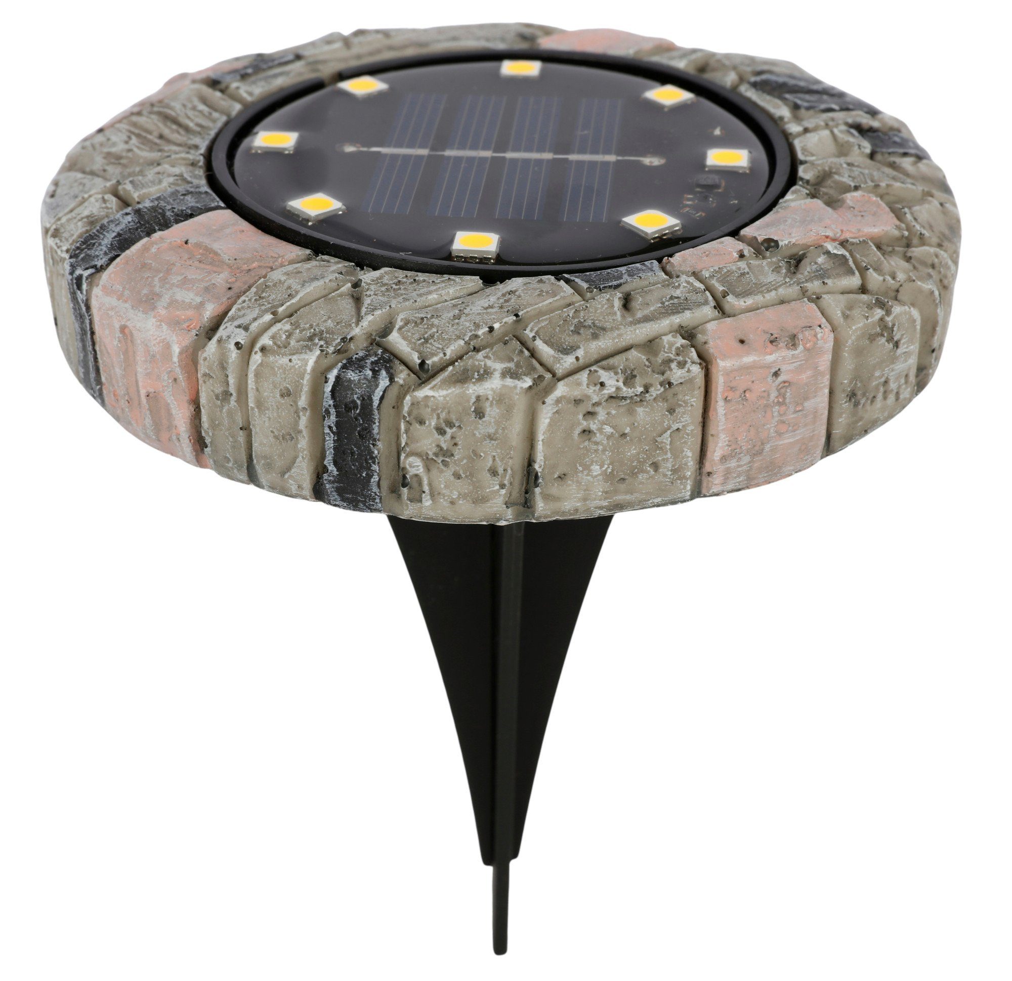 BURI Gartenleuchte LED Solarleuchte Steinoptik warmweiß Gartenleuchte Leuchtstein Gartend