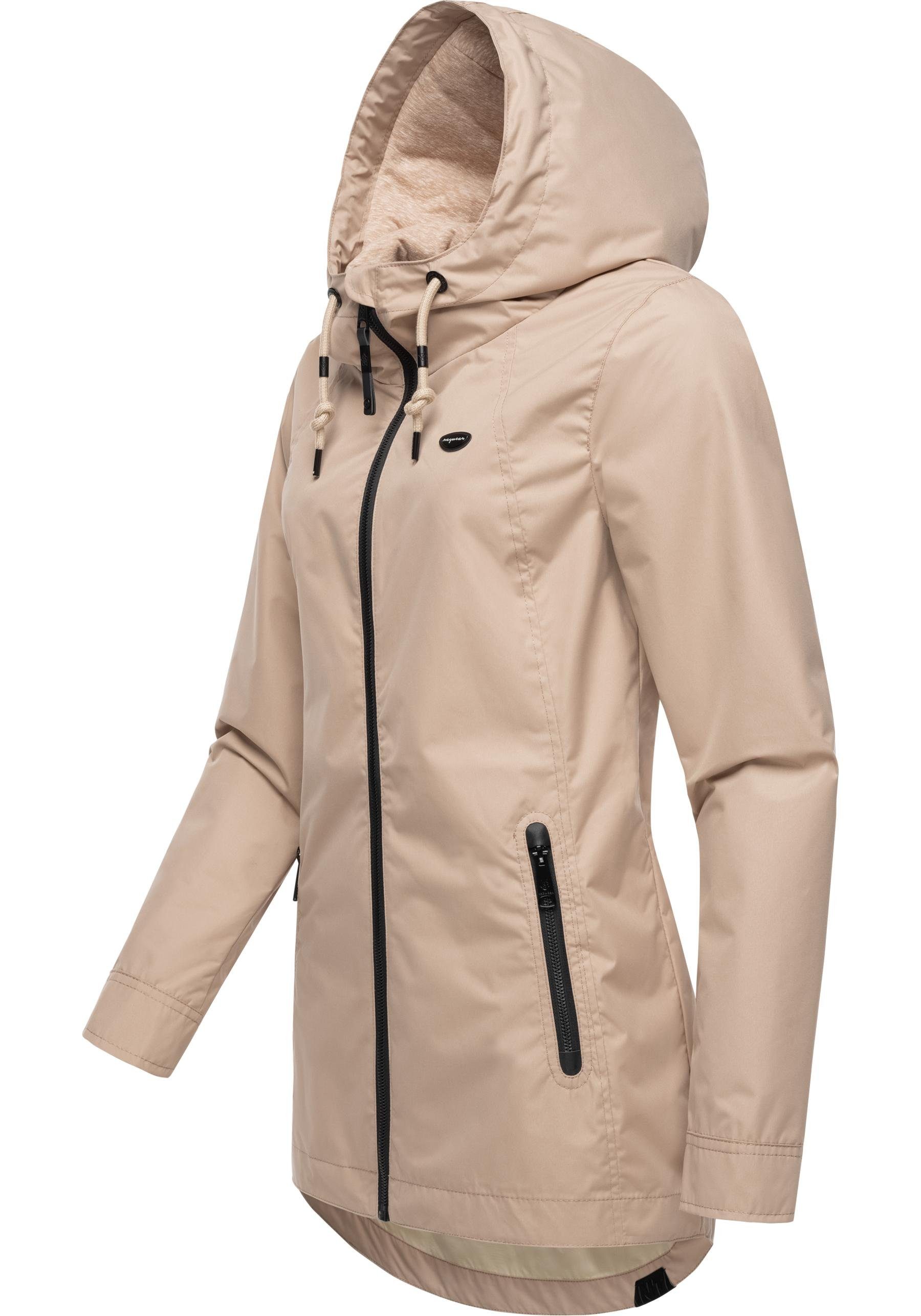 Ragwear Outdoorjacke Zuzka stylische Übergangsjacke mit großer Kapuze