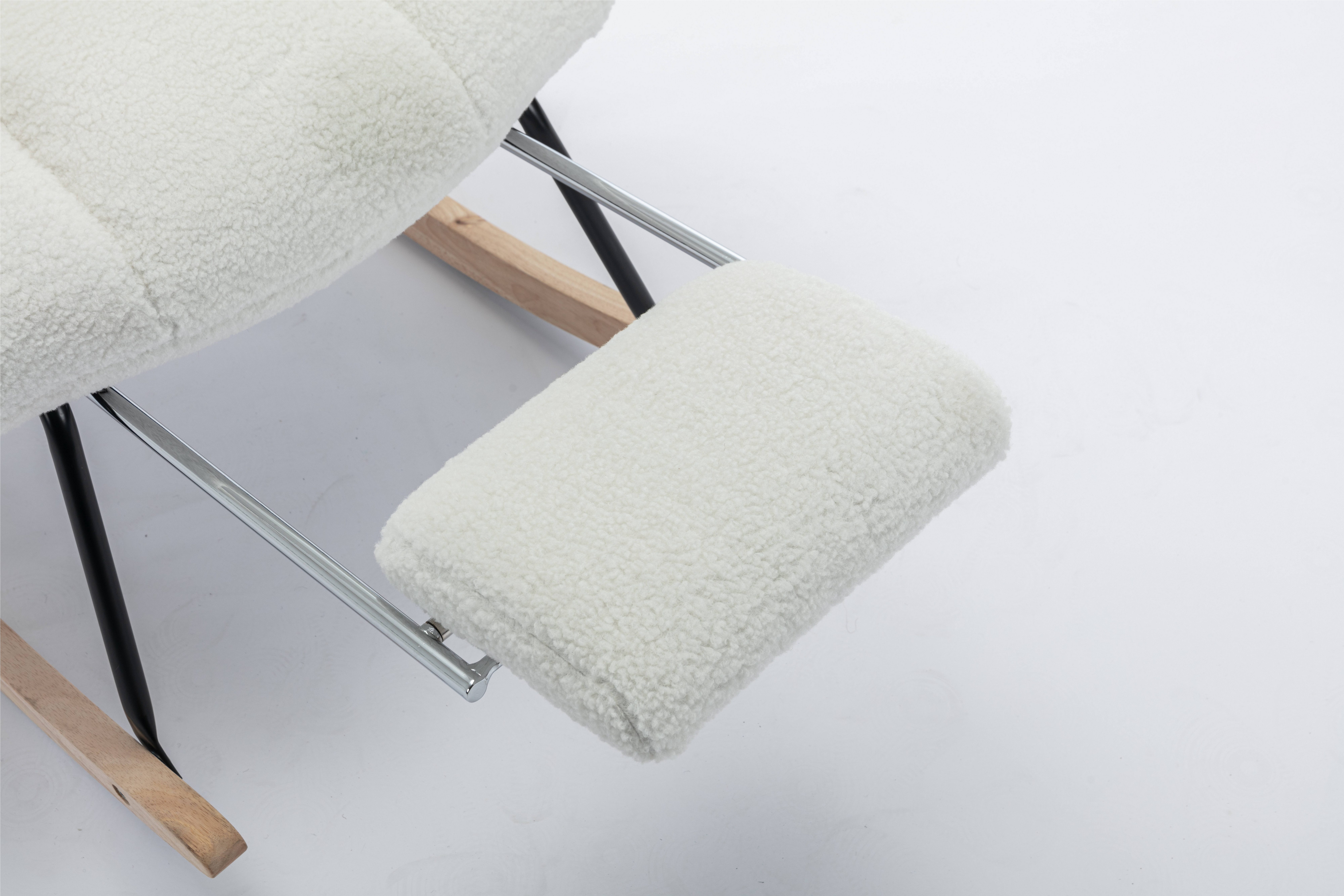 BlingBin Schaukelstuhl Teddy-Samt-Schaukelstuhl Liegestuhl für Wohnzimmer/Schlafzimmer/Balkon (1 St), mit ausziehbarer Fußstütze,Seitentasche