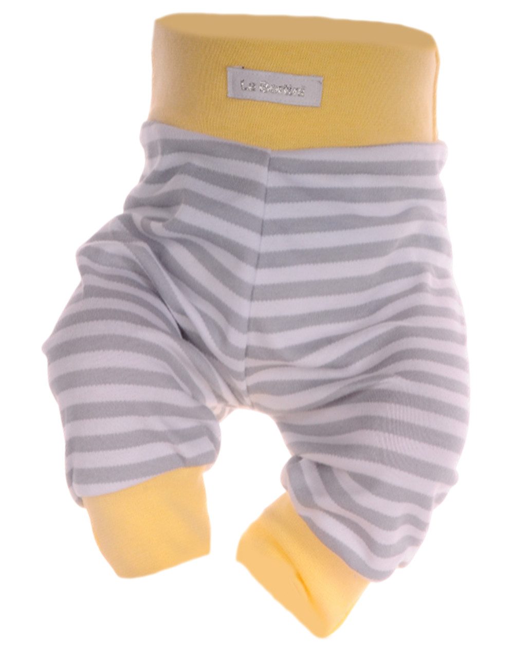 La Bortini Body & Hose Baby Anzug in Gelb Body mit Kratzschutz Hose Mütze Set gestreift (Set, Baby-Junge, Baby-Mädchen, Body Hose und Mütze) aus Baumwolle, gestreift, Erstlingsset, 44 50 56 62 68 74