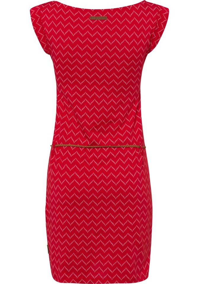 Ragwear Shirtkleid »TAG ZIG ZAG« (2-tlg., mit abnehmbarem Gürtel) mit "Zig Zag" Alloverprint in rot