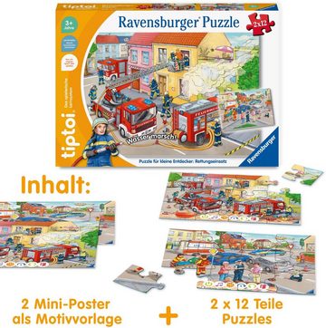 Ravensburger Puzzle tiptoi® Puzzle für kleine Entdecker: Rettungseinsatz, 12 Puzzleteile, Made in Europe, FSC® - schützt Wald - weltweit