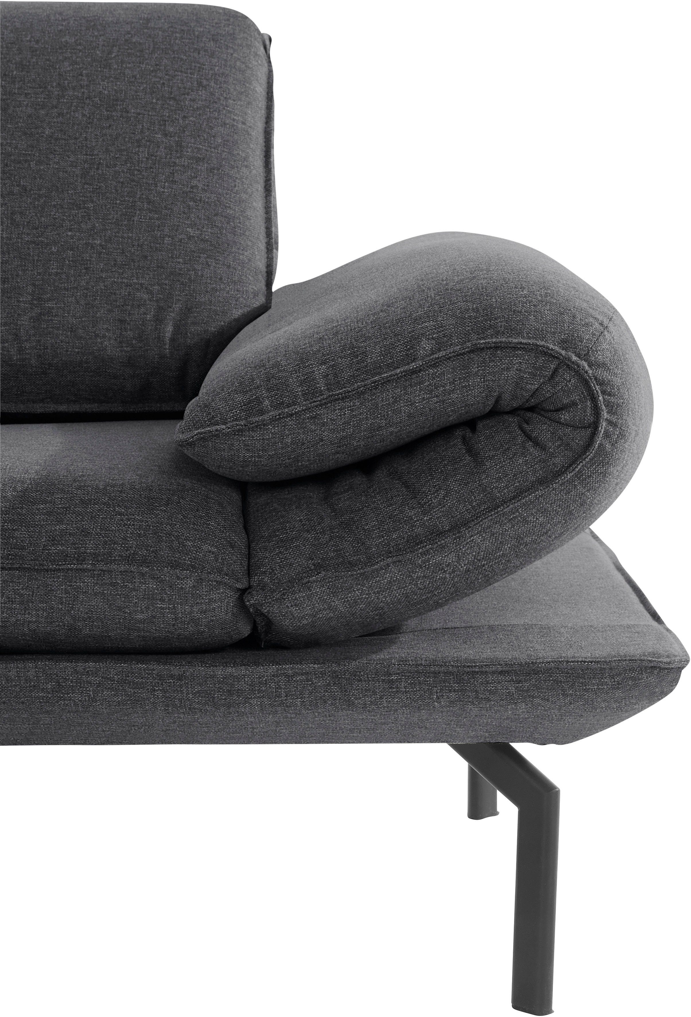 DOMO collection 2-Sitzer wahlweise aus mit Winkelfuß Rückenfunktion, und York, mit Arm- New Metall