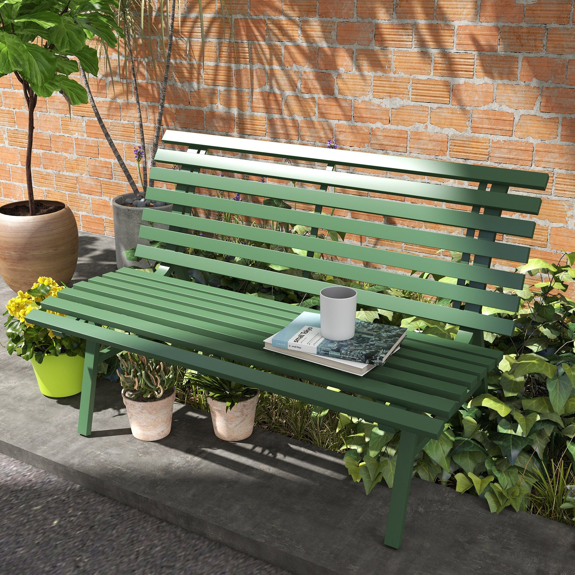 Outsunny Gartenbank 2 Sitzer Parkbank mit günstig online kaufen