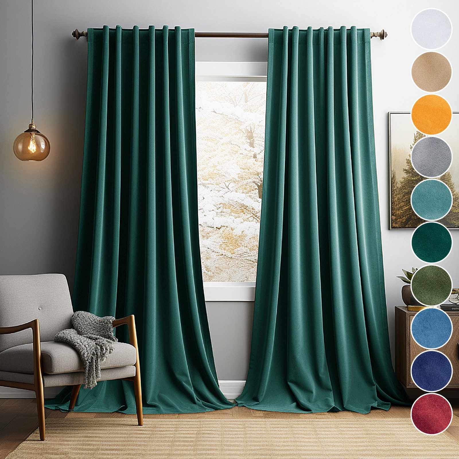 LMaxhome Verdunkelungsvorhang Blickdicht Samt Velvet Vorhang günstig online kaufen