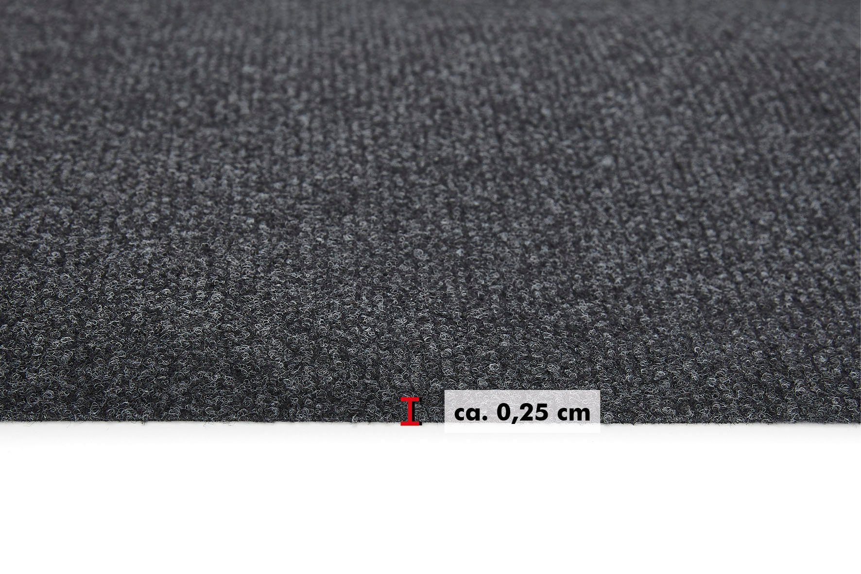 Teppichboden Coupon Nadelfilz Milo, Andiamo, Höhe: rechteckig, cm, oder Uni strapazierfähig, 200 anthrazit Wohnzimmer Farben, 100cm mm, Breite 3