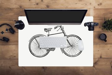 MuchoWow Gaming Mauspad Retro - Fahrrad - Vintage (1-St), Büro für Tastatur und Maus, Mousepad Gaming, 90x60 cm, XXL, Großes