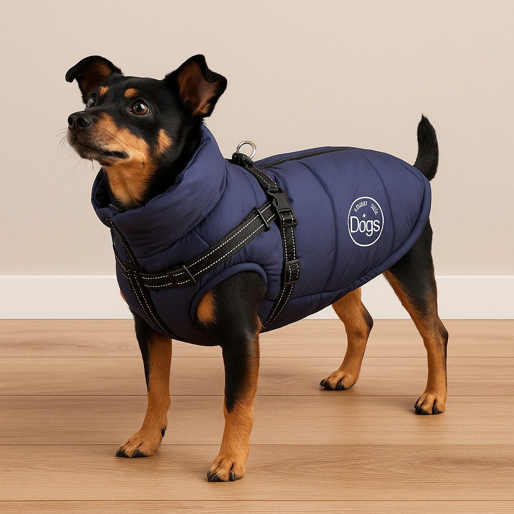 Mate for dogs Hundemantel Hundejacke Laika Haustier Weste mit Brustgeschirr Gurt gefüttert, in verschiedenen Größen