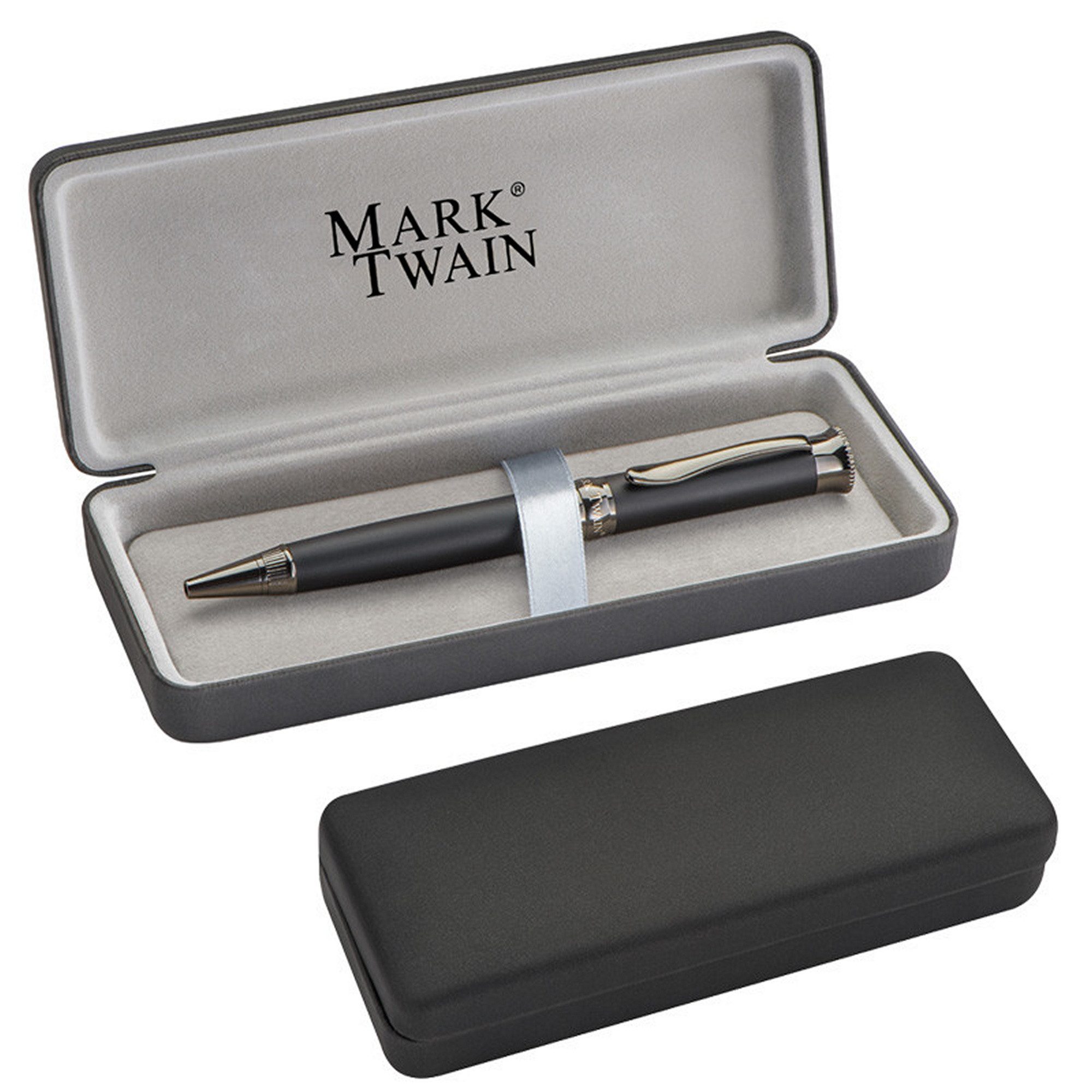 Kugelschreiber Drehkugelschreiber "Mark Twain" / aus Metall mit verchromten Applikati