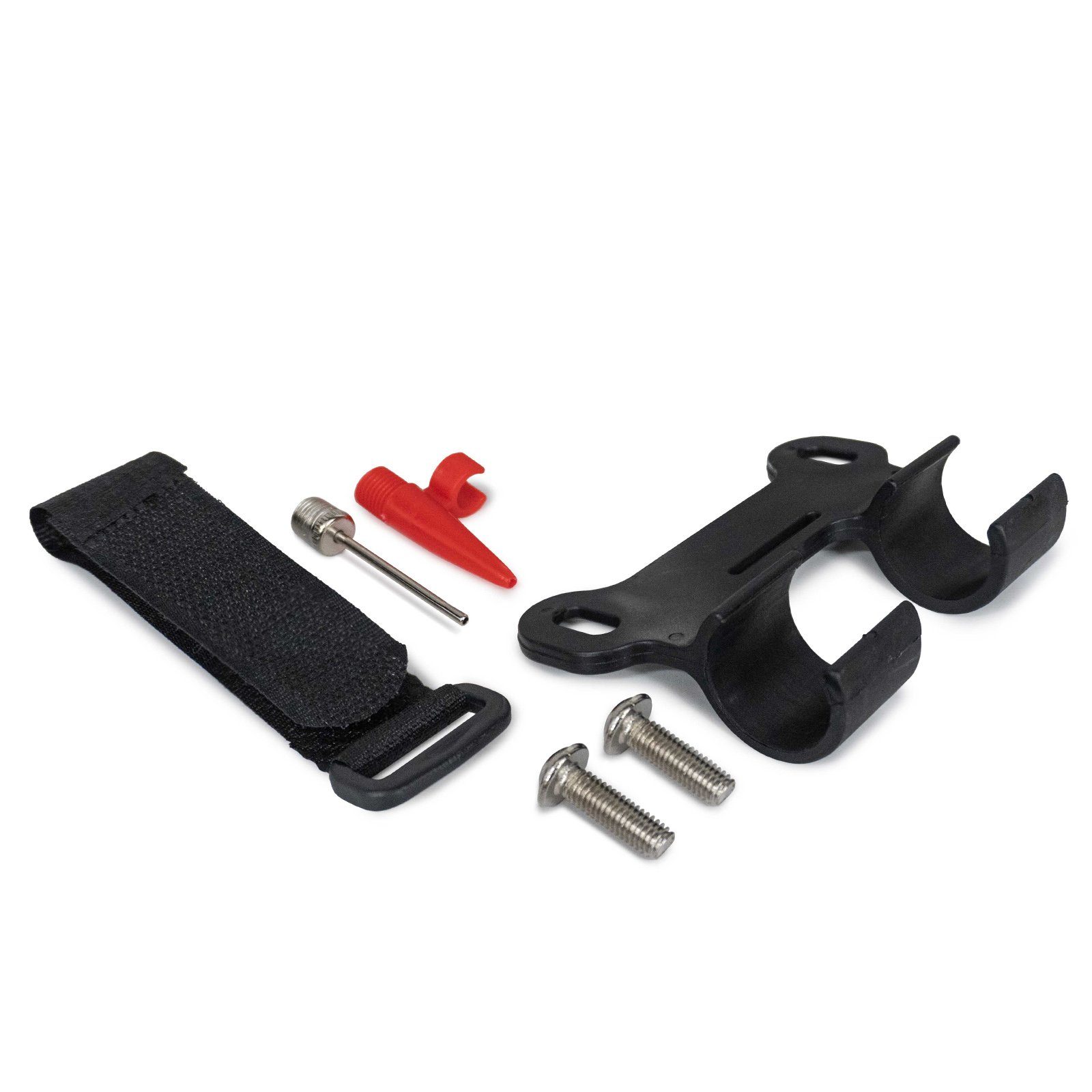 Weber GmbH Luftpumpe Weber Fahrrad Minipumpe Luftpumpe 7 bar mit Schlauchverlängerung (Set, inkl. verschiedene Ventilaufsätze und Befestigungsmaterial), mit Befestigungsset, Adapter, silber