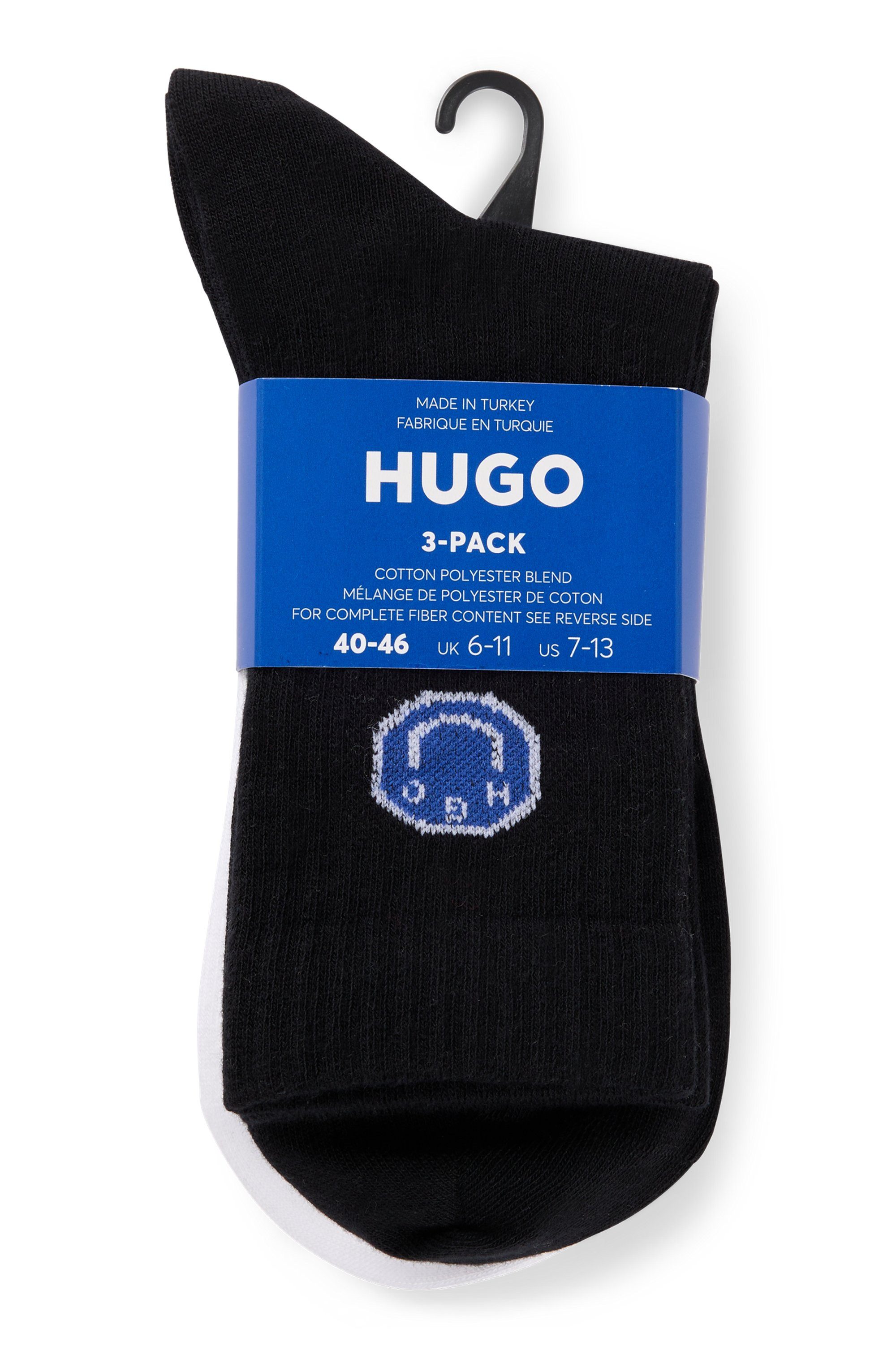 HUGO Socken 3P QS BLUE DESIGN (Packung, 3-Paar) mit Branding UNISEX Sportso günstig online kaufen