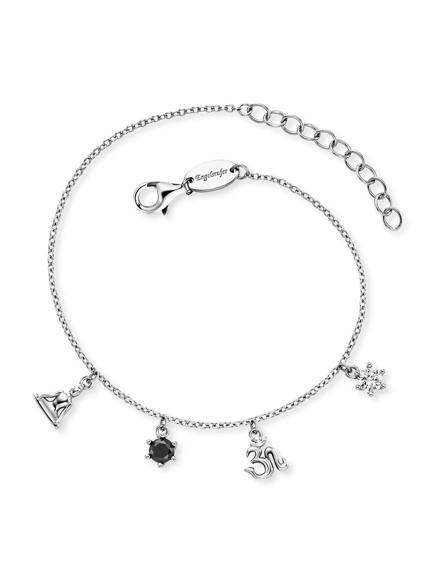 Engelsrufer Armband Yin Yang Buddha und Om, Made in Germany - mit Zirkonia (synth) - mit Süßwasserzuchtperle