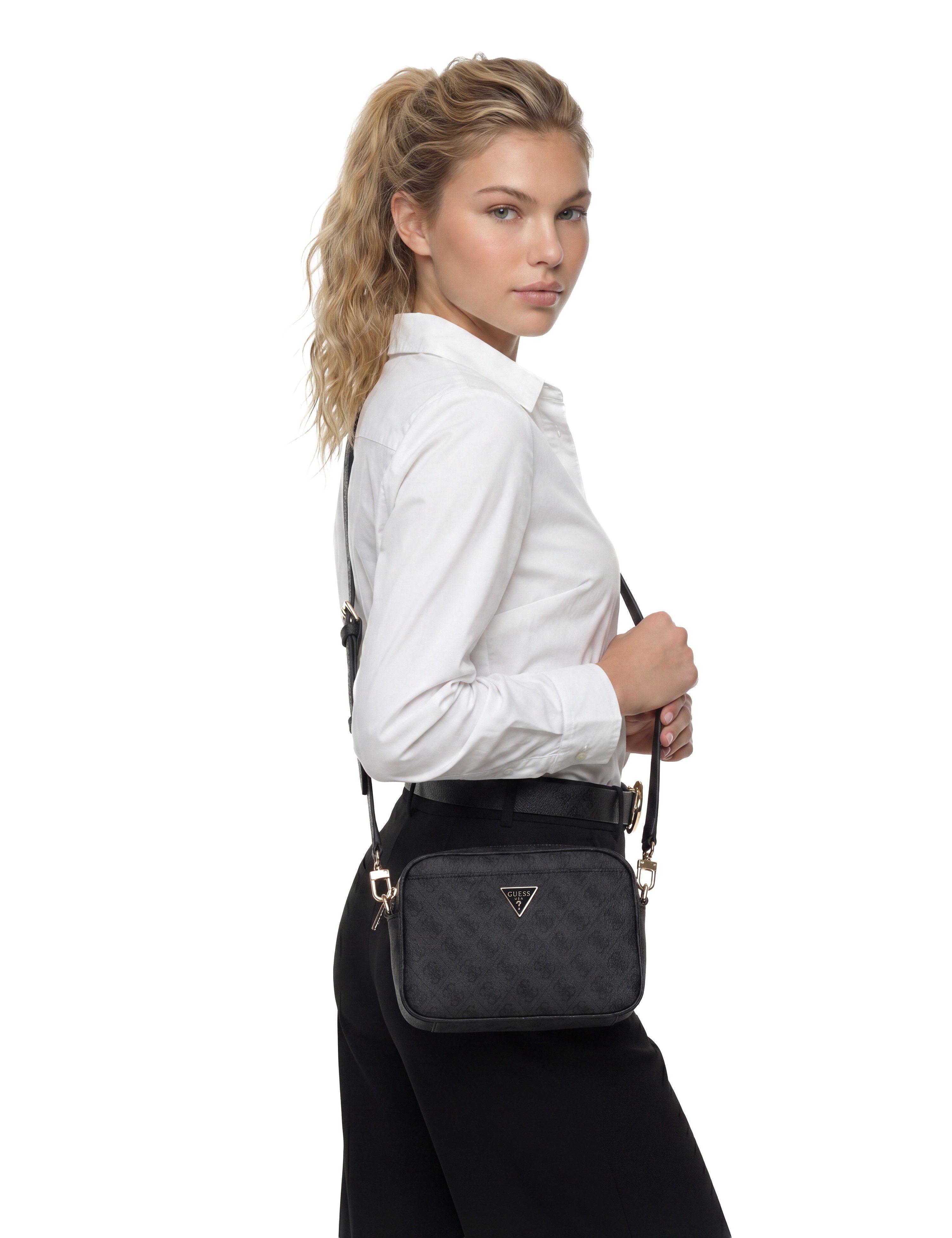 Guess Umhängetasche MERIDIAN II CAMERA BAG, Damen Umhängetasche, Schultertasche mit Logoprint – Bild 2 von 5