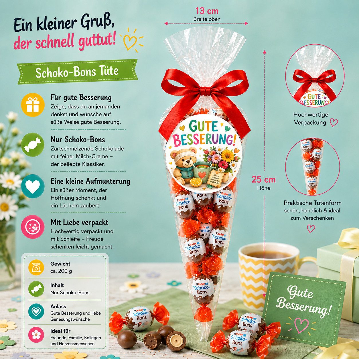 Candy & Bar Schokolade Schoko-Bons-Tüte 200 g – Geschenkidee für viele Anlässe