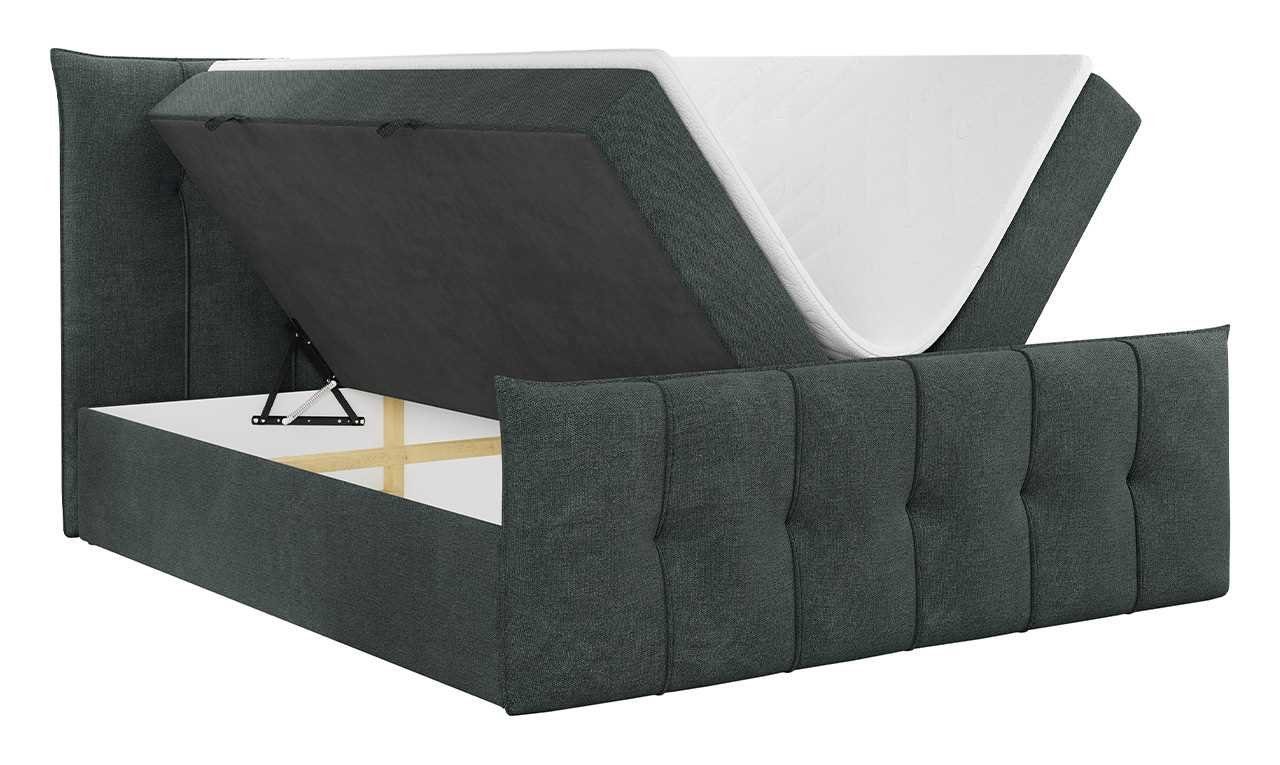 MKS MÖBEL Boxspringbett PREMIUM 11, Polsterbett für mit Schlafzimmer mit Kopfteil - Doppelbett Bettkasten