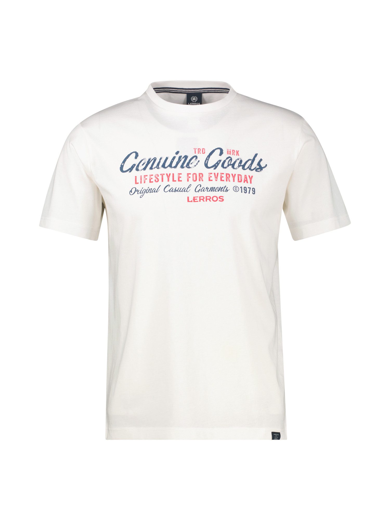 LERROS T-Shirt LERROS T-Shirt unifarben mit Print und 1/2-Ärmeln günstig online kaufen