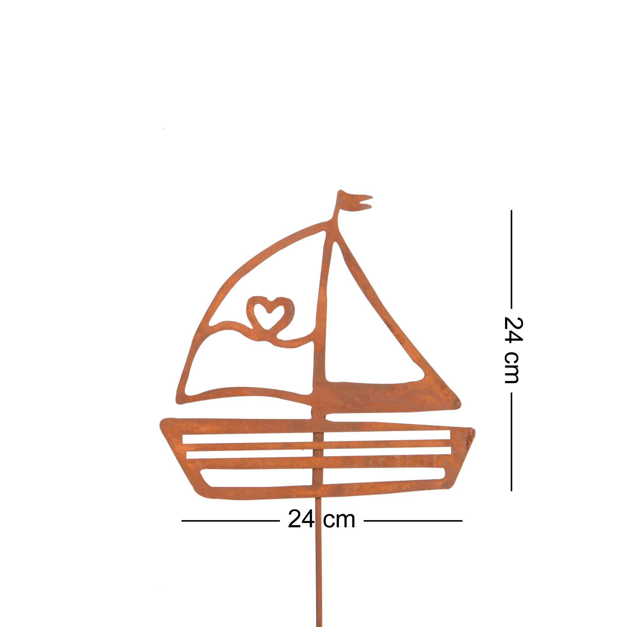 UNUS GARDEN Gartenstecker Roststecker Segelboot verschiedene Größen (1-St)