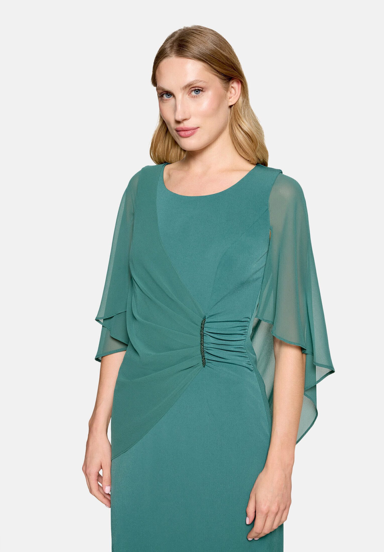 Vera Mont Cocktailkleid Damen mit Raffung Materialmix