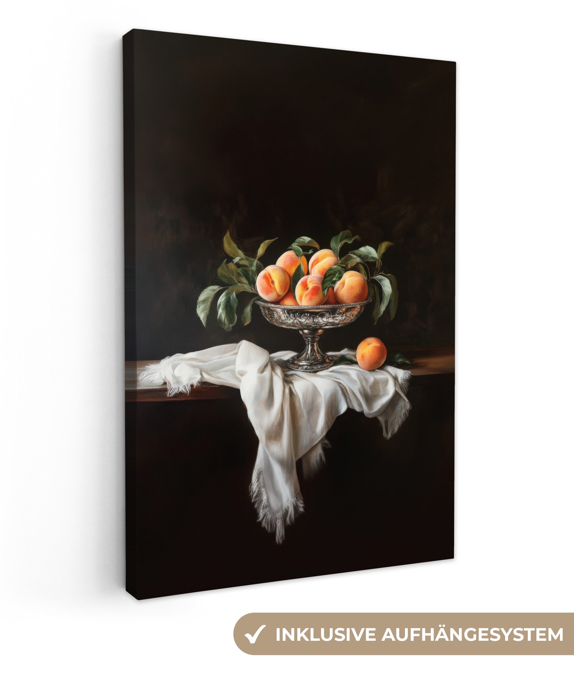 OneMillionCanvasses® Leinwandbild Stillleben - Pfirsiche - Vintage, Fotodru günstig online kaufen