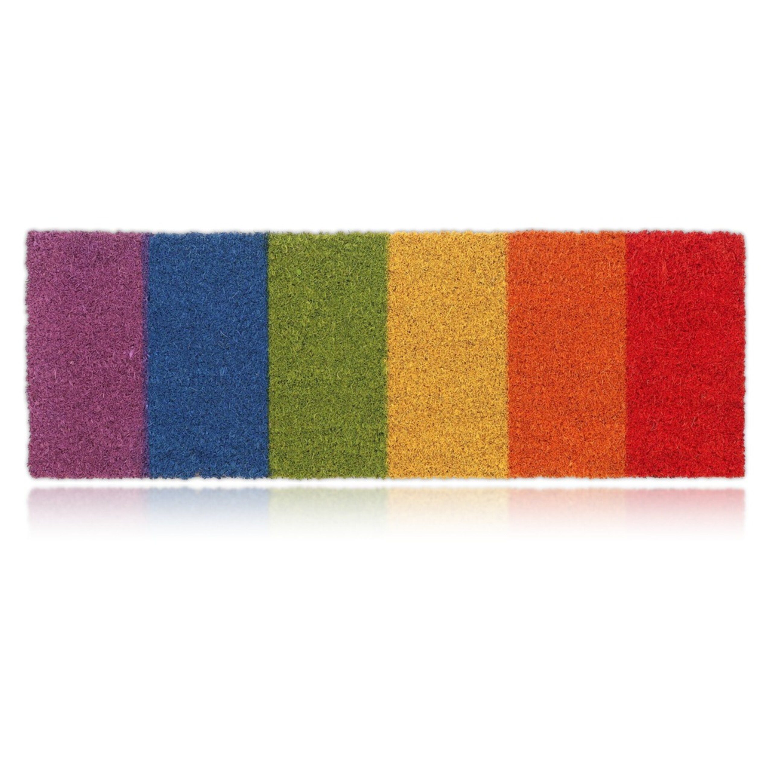 relaxdays Fußmatte Kokos Fußmatte Regenbogen, Rechteckig, Höhe: 15 mm von RELAXDAYS