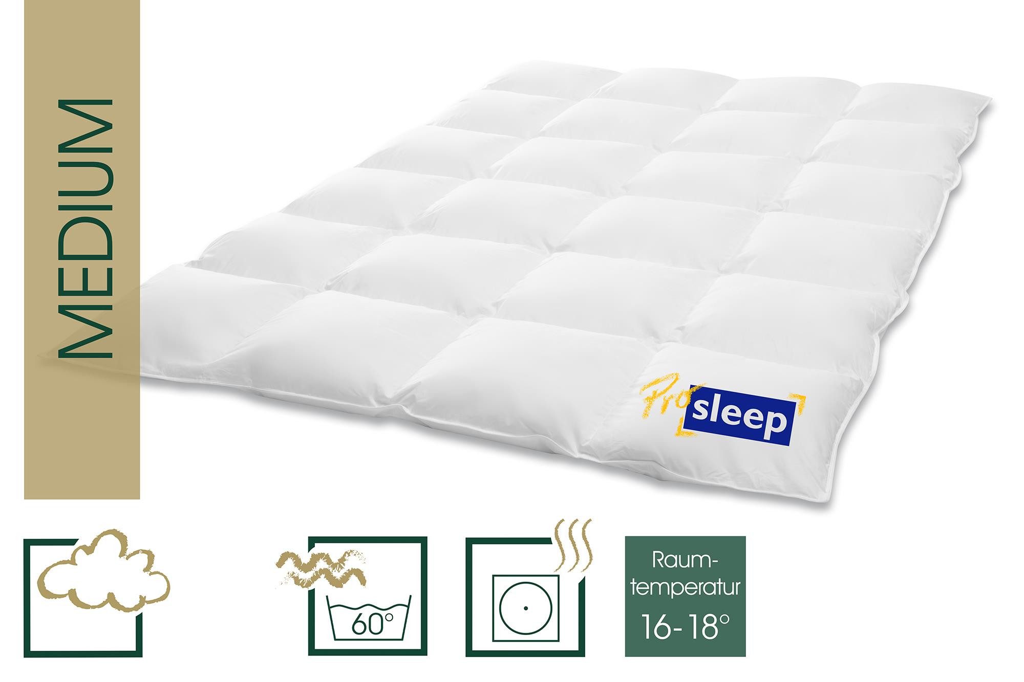 HANSKRUCHEN Daunenbettdecke Hanskruchen Daunendecke Pro Sleep Medium 135 x 200 cm, Bezug: 100% Baumwolle